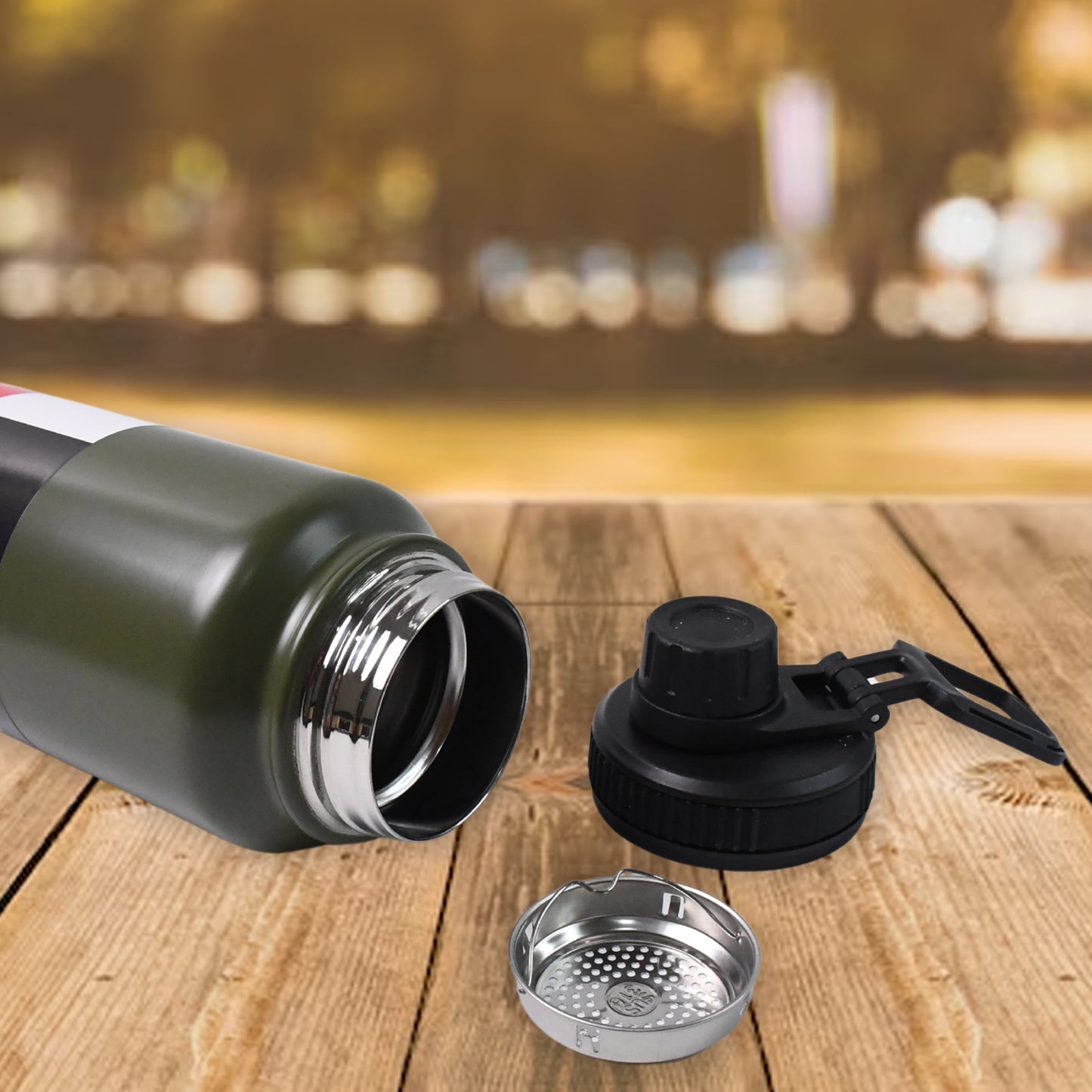 Stainless Steel Double Wall Vacuum-insulated Drink Water Bottle (1000 Ml Mix Color) - Happy Price - Image 2