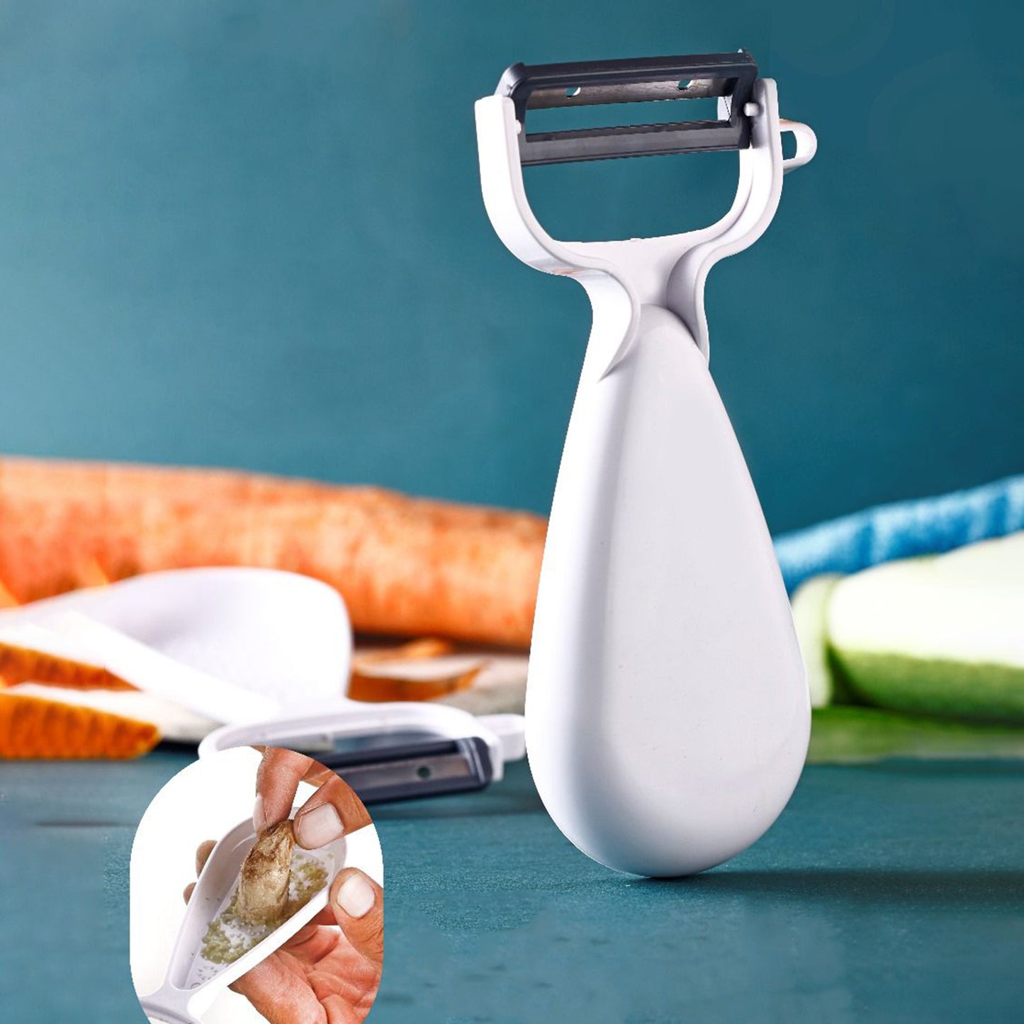 Apex Multipurpose Ginger Peeler With Stainless Steel Dual Blade - Happy Price - Image 5