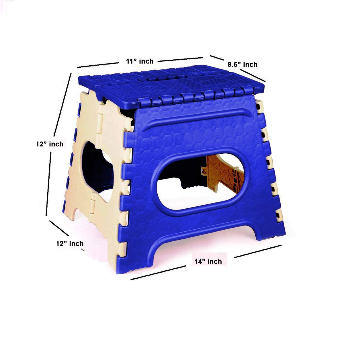 2 Inch Plastic Folding Step Stool For Kids And Adults With Handle (Multicolor) - Happy Price - Image 3
