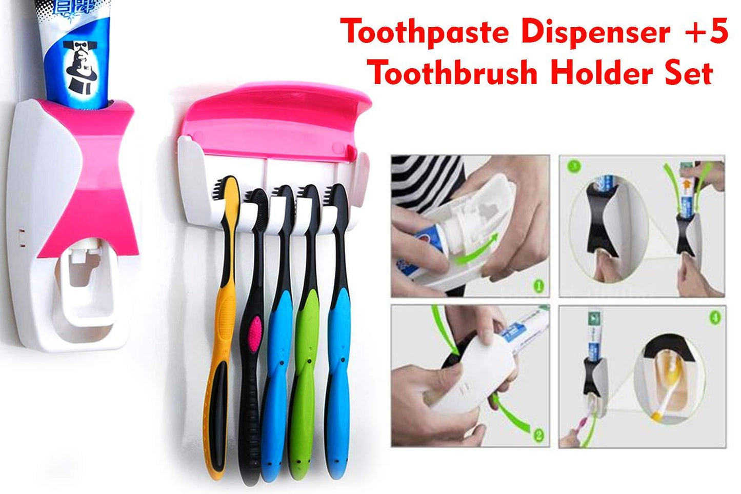 Toothpaste Dispenser Tooth Brush With Toothbrush - Happy Price - Image 6