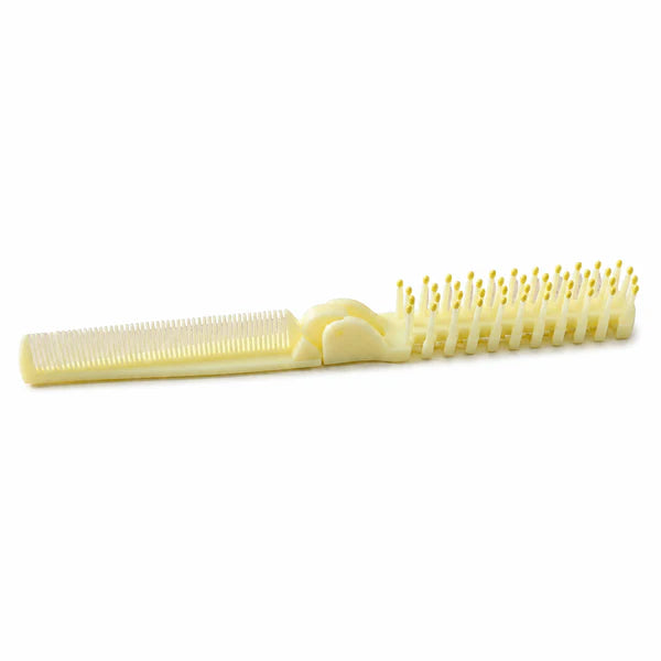 2 In 1 Foldable Hair Comb With Brush (1 Pc)