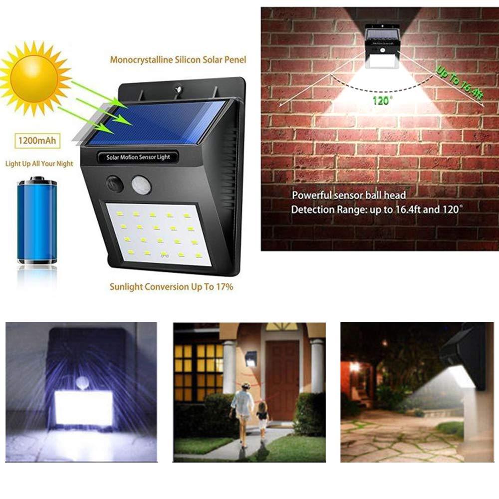 Solar Security Led Night Light For Home Outdoorgarden Wall (Black) (20-led Lights) - Happy Price - Image 5