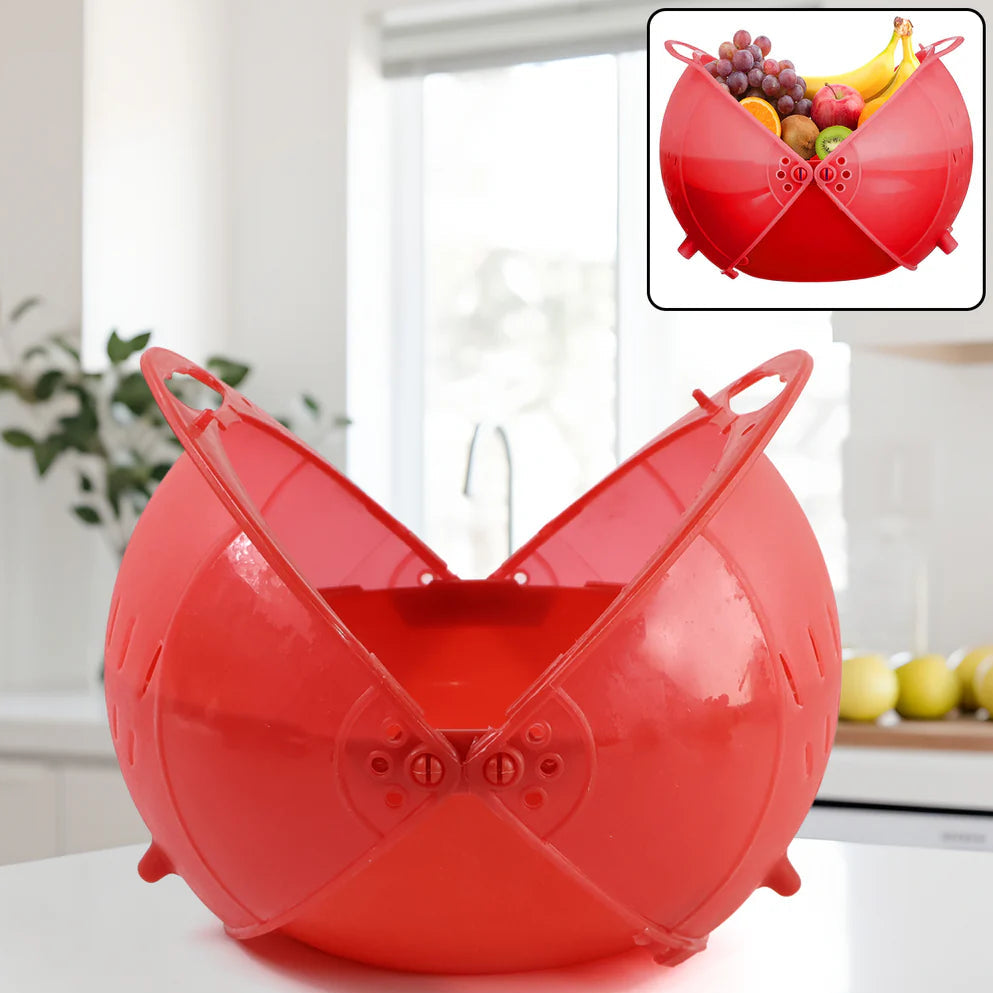 Plastic Revolving Multi Functional Rice Vegetable Fruit Wash Basket Bowl (Multi Colour) - Happy Price - Image 1