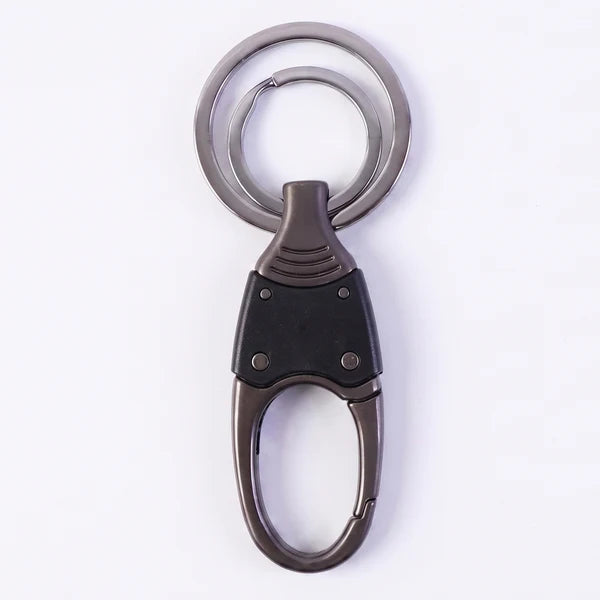 Premium Dual Ring Metal Key Holder With Rotating Swivel (1 Pc)