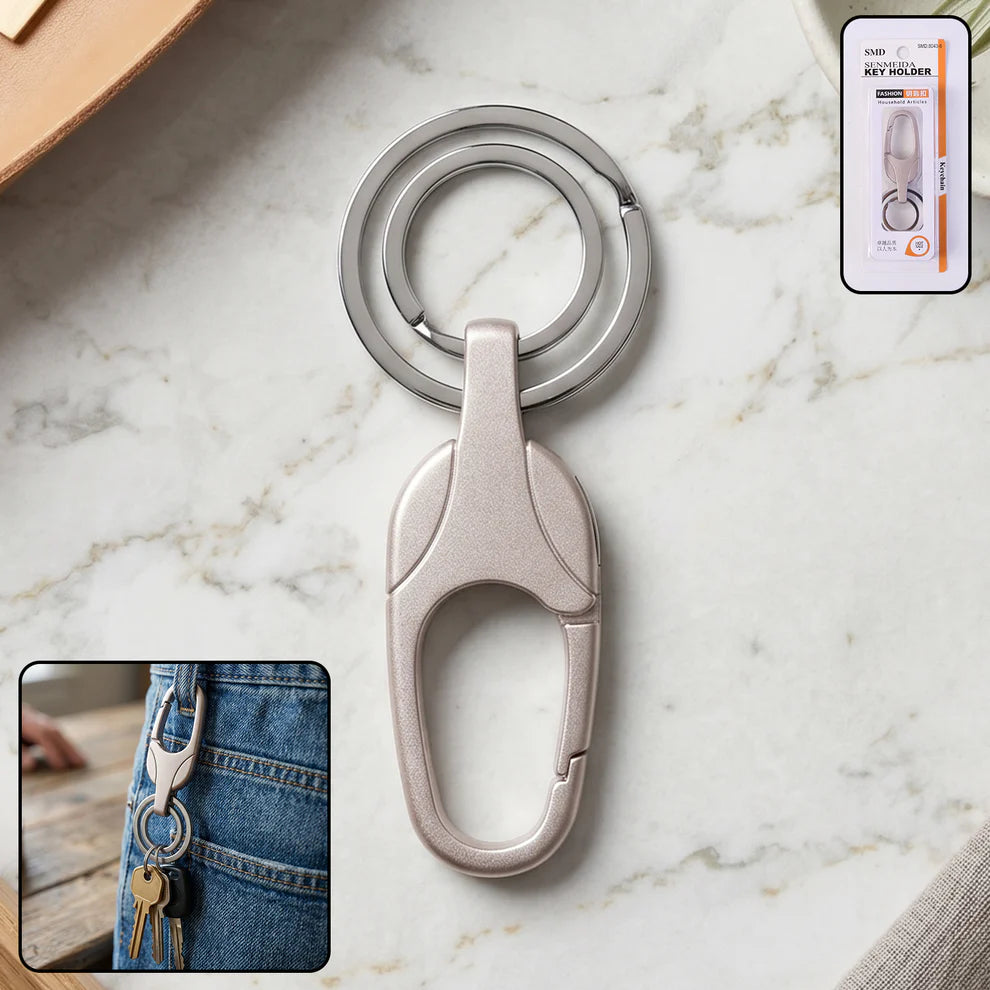 Heavy Duty Metal Key Holder with Carabiner Clip - 1 Pc - Great Price - Image 4