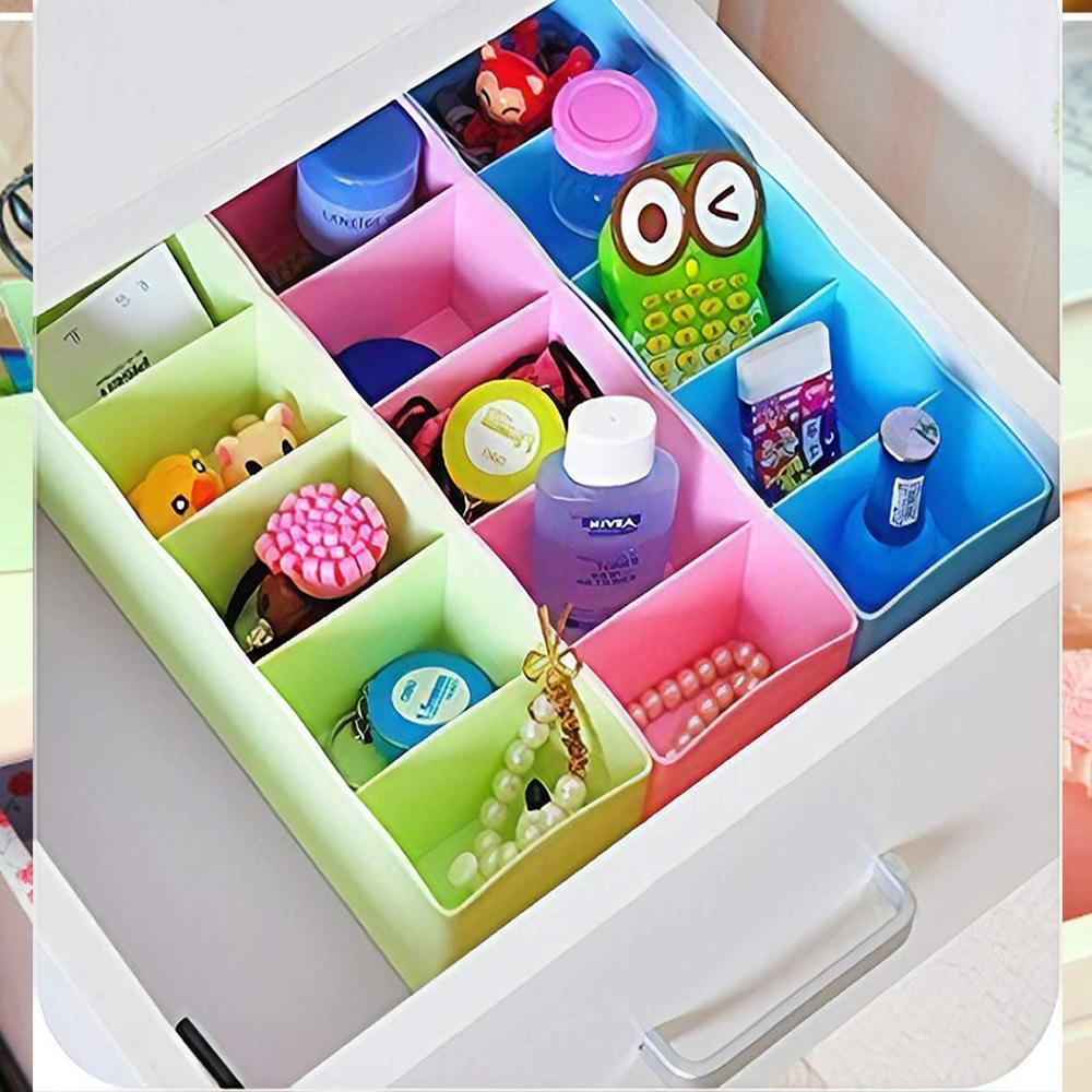 5-compartments Sockshandkerchiefunderwear Storage Box Socks Drawer Closet Organizer Storage Boxes (Pack Of 2) - Happy Price - Image 2