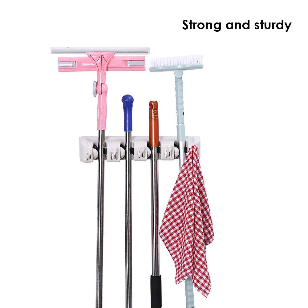 4-layer Mop And Broom Holder Garden Tool Organizer Multipurpose Wall Mounted - Happy Price - Image 2
