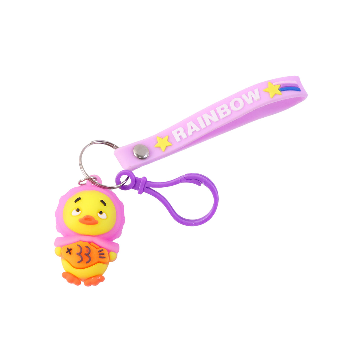 Cute Cartoon Duck Keychain with Rainbow Strap - 1 Pc - Happy Price - Image 4