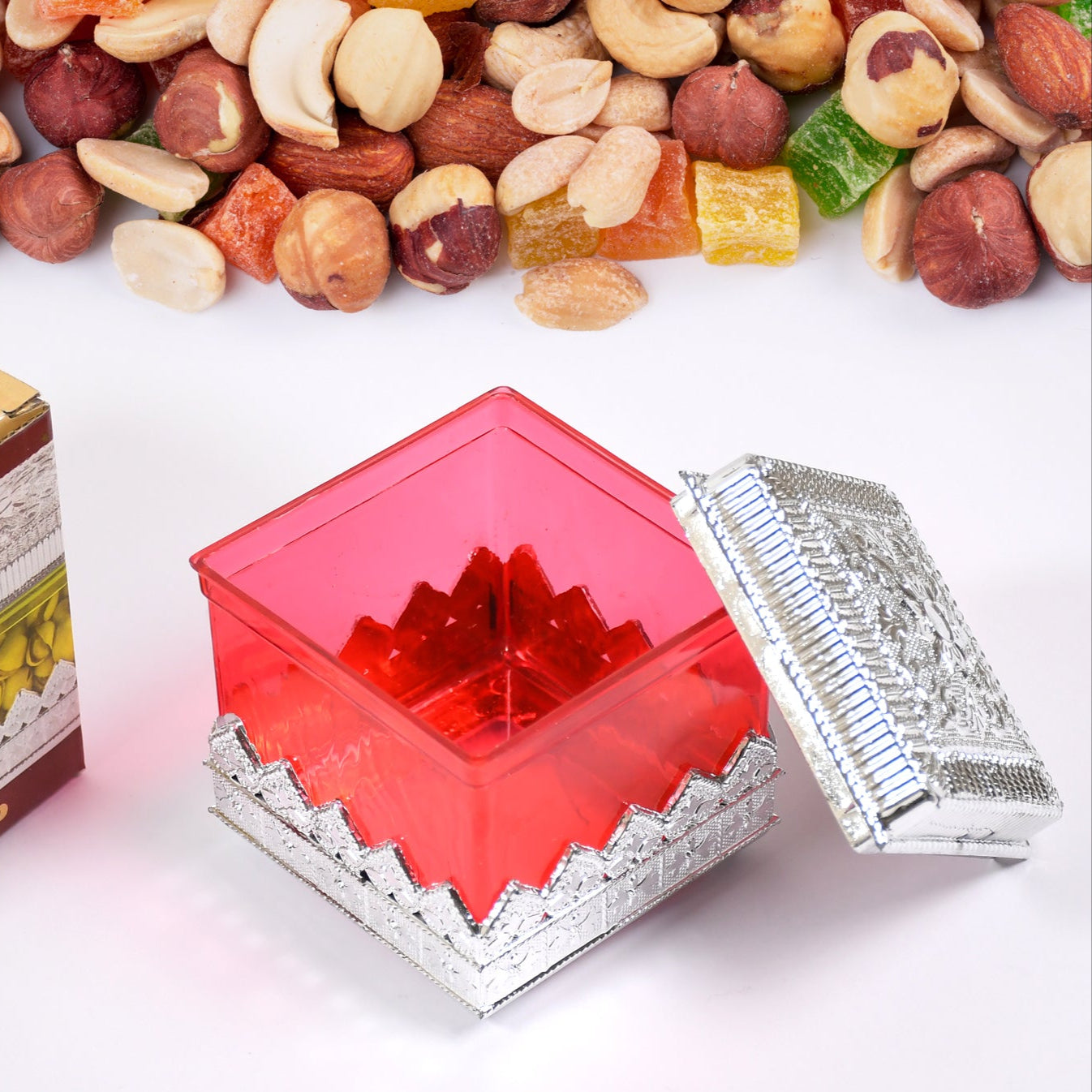 Ruby Dryfruit Storage Container Attractive Design Box For Home Gifting Kitchen Use - Happy Price - Image 1