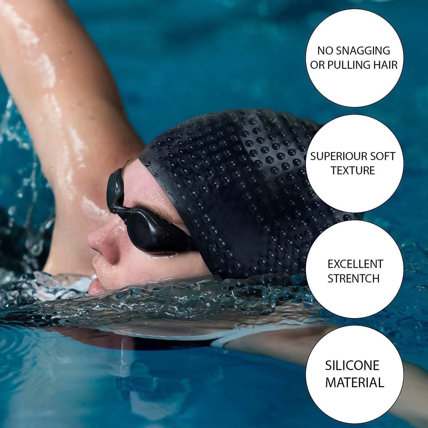 Premium Silicone Waterproof Swimming Cap (1 Pc) - Happy Price - Image 5