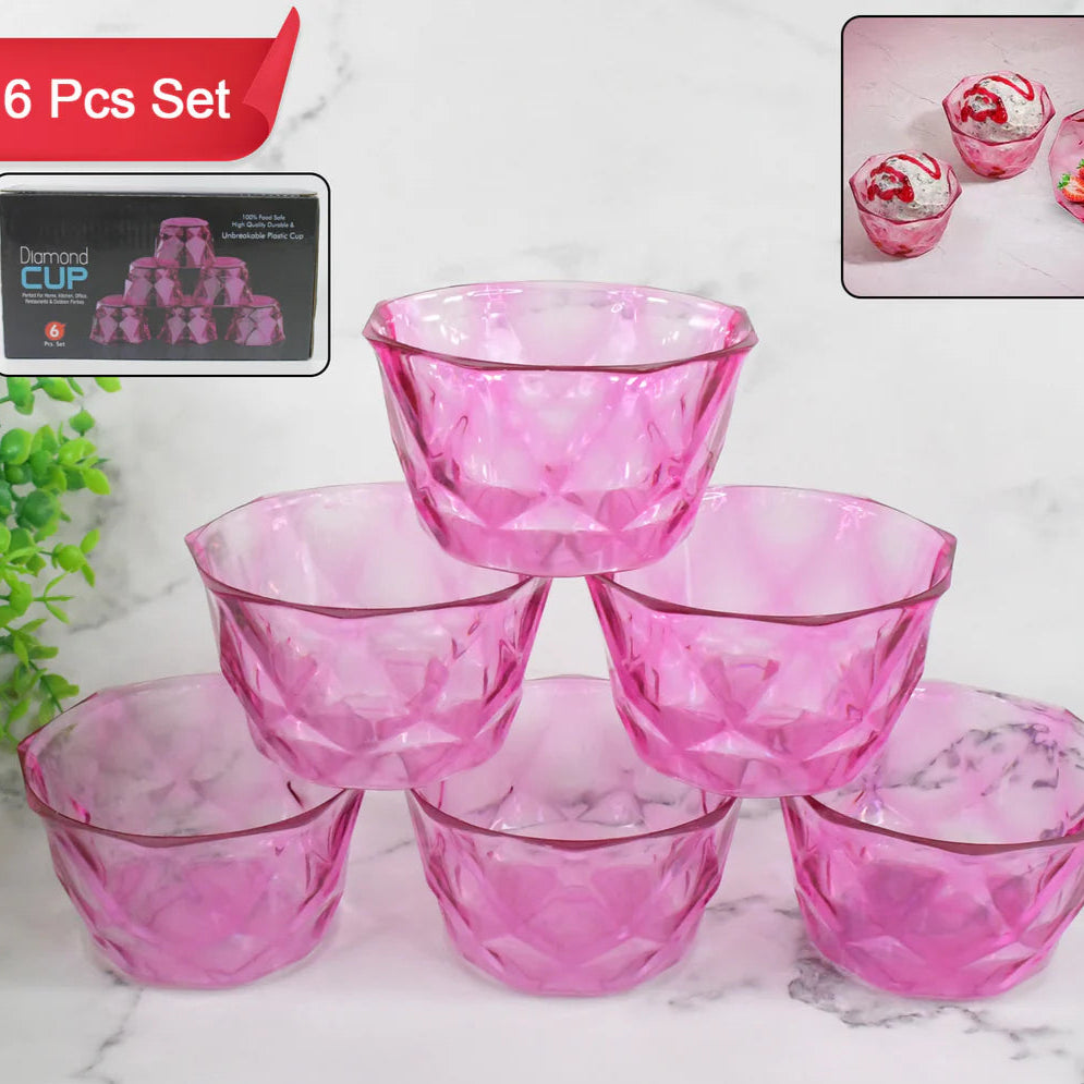 6pc Diamond Shape Ice Cream Bowl Set - Happy Price - Image 7