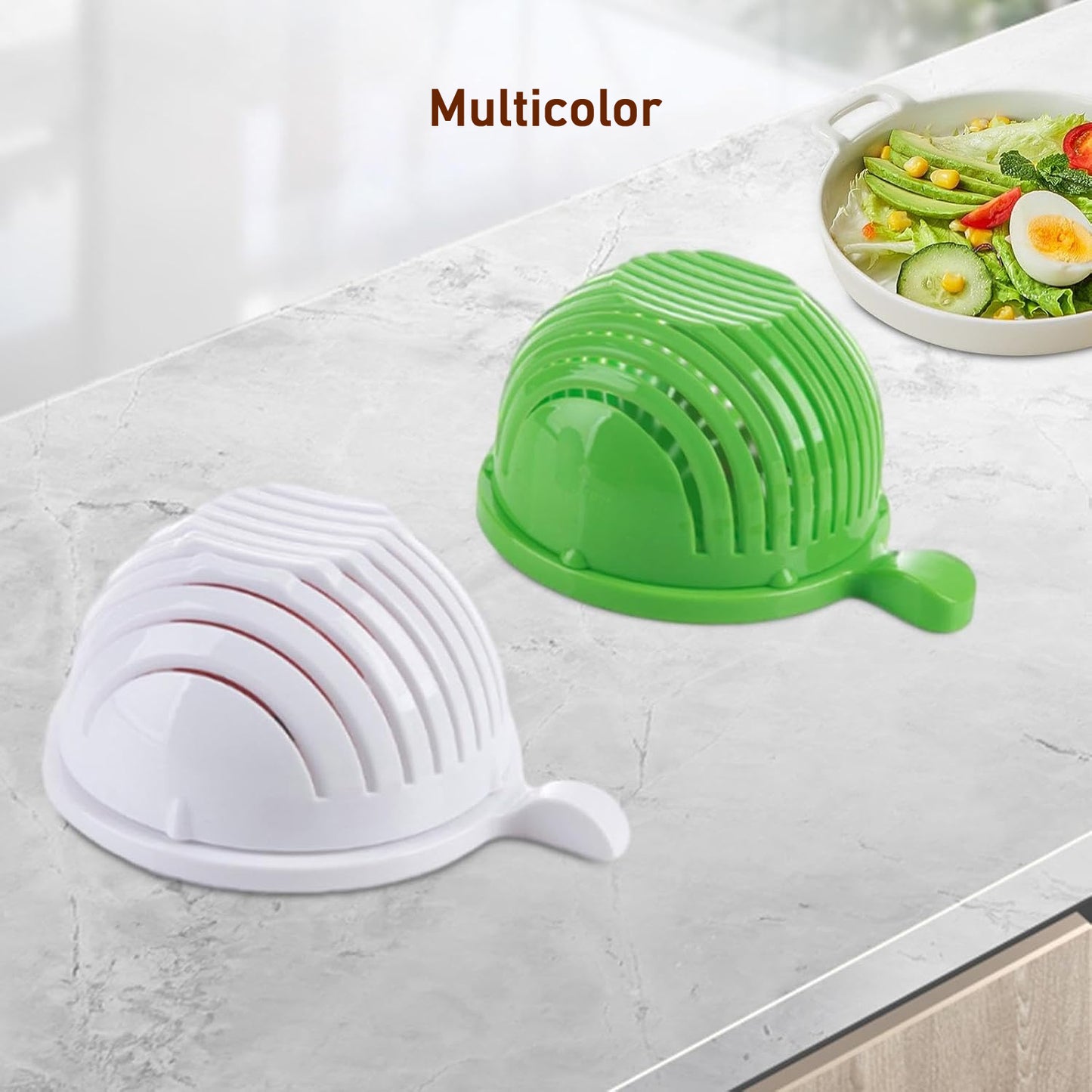 Plastic 60 Seconds Salad Cutter Salad Maker Salad Bow (1 Pc) - Happy Price - Image 3