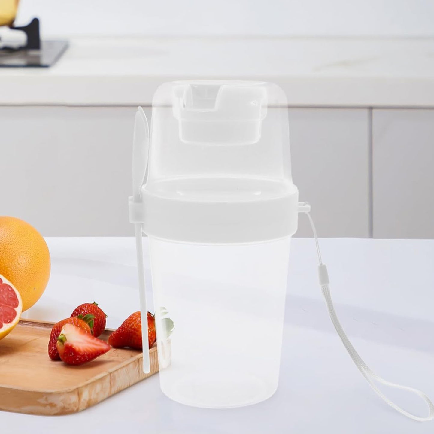 2-piece Salad Cup Lunch Container With Dressing Storage And Reusable Fork - Happy Price - Image 5