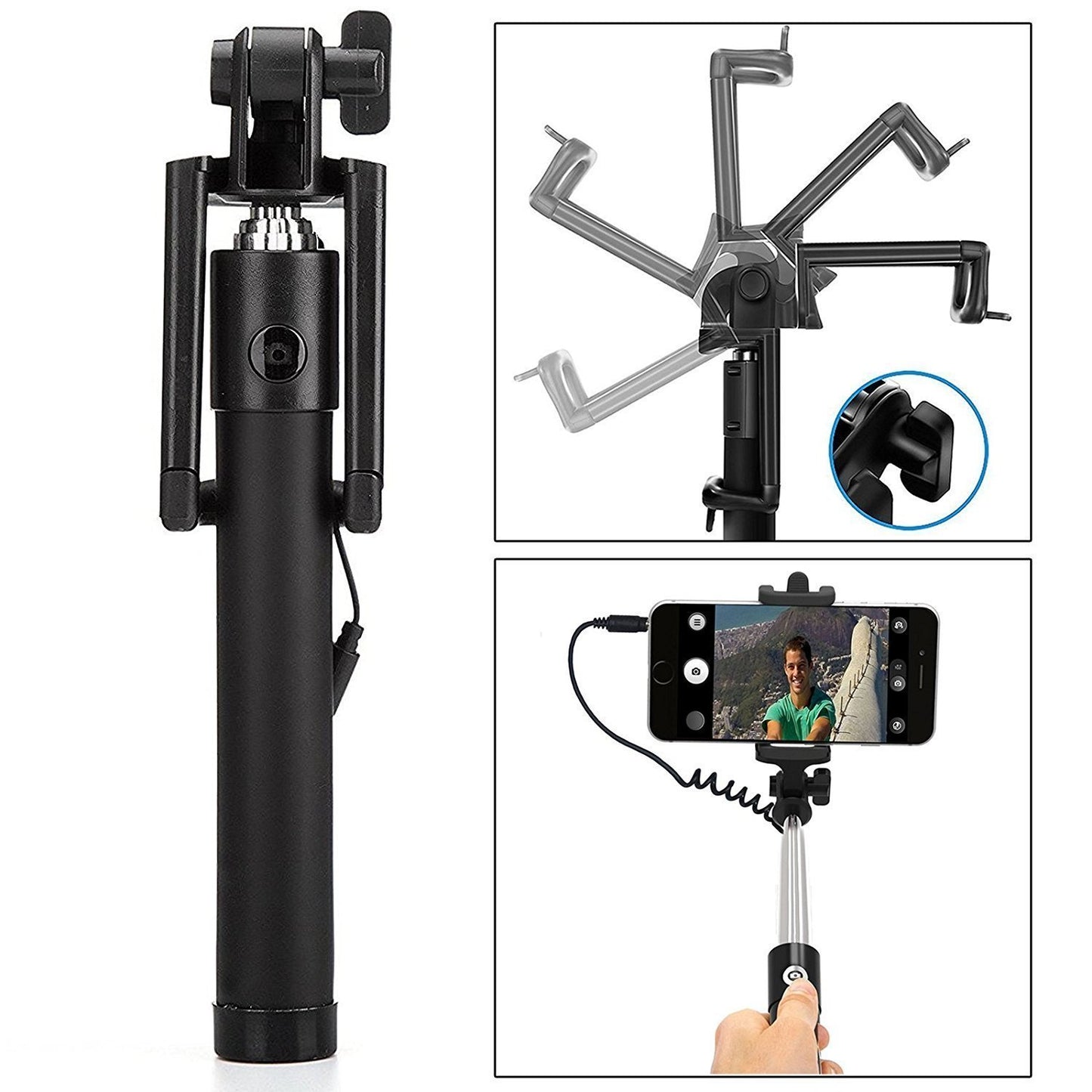 Selfie Sticks Box With Aux Wire For All Smart Phones - Happy Price - Image 2