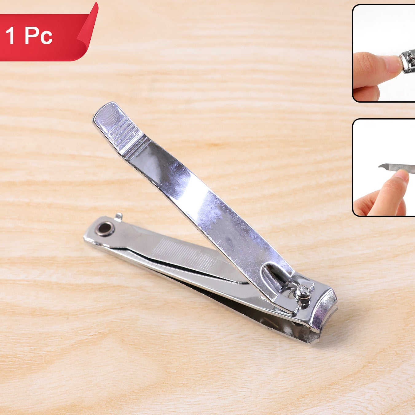 Heavy-duty Stainless Steel Nail Cutter with File - 1 Pc - Happy Price - Image 1