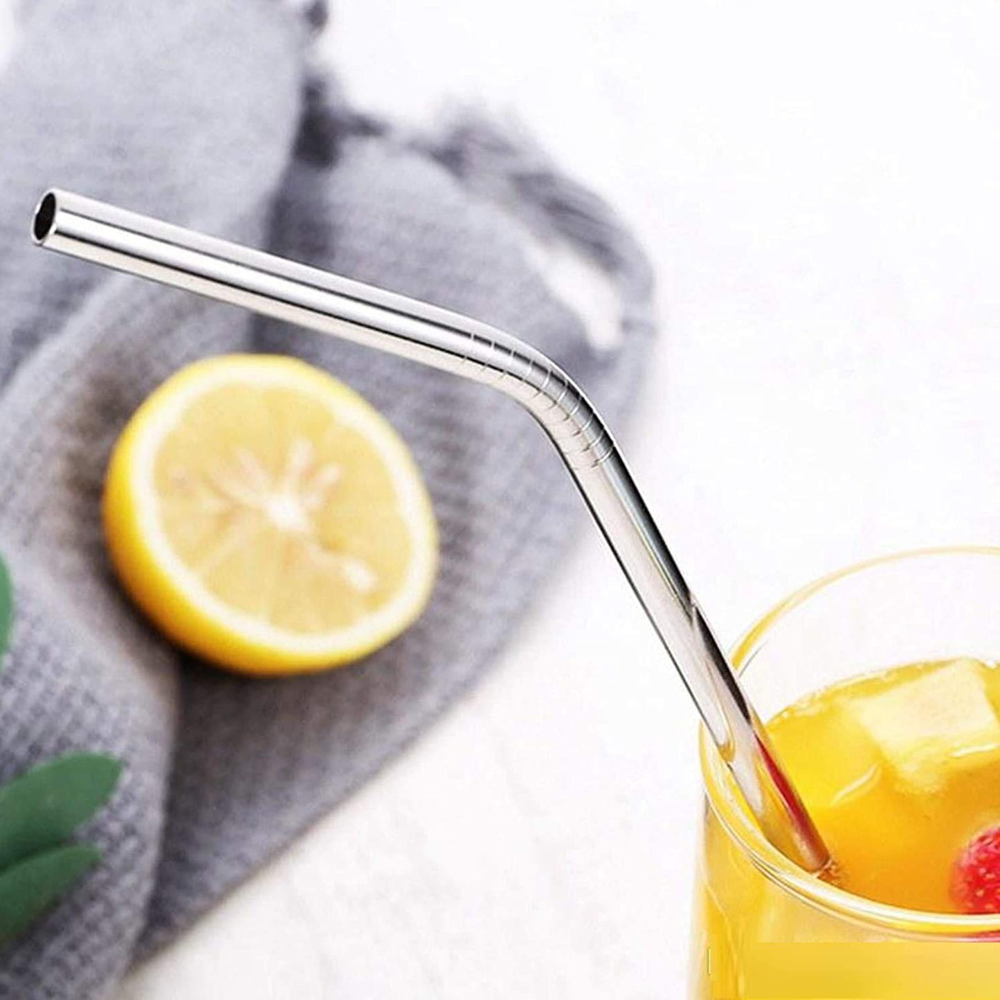 Reusable Stainless Steel Drinking Straws Bent (4 Bent Straws 1 Brush) - Happy Price - Image 3