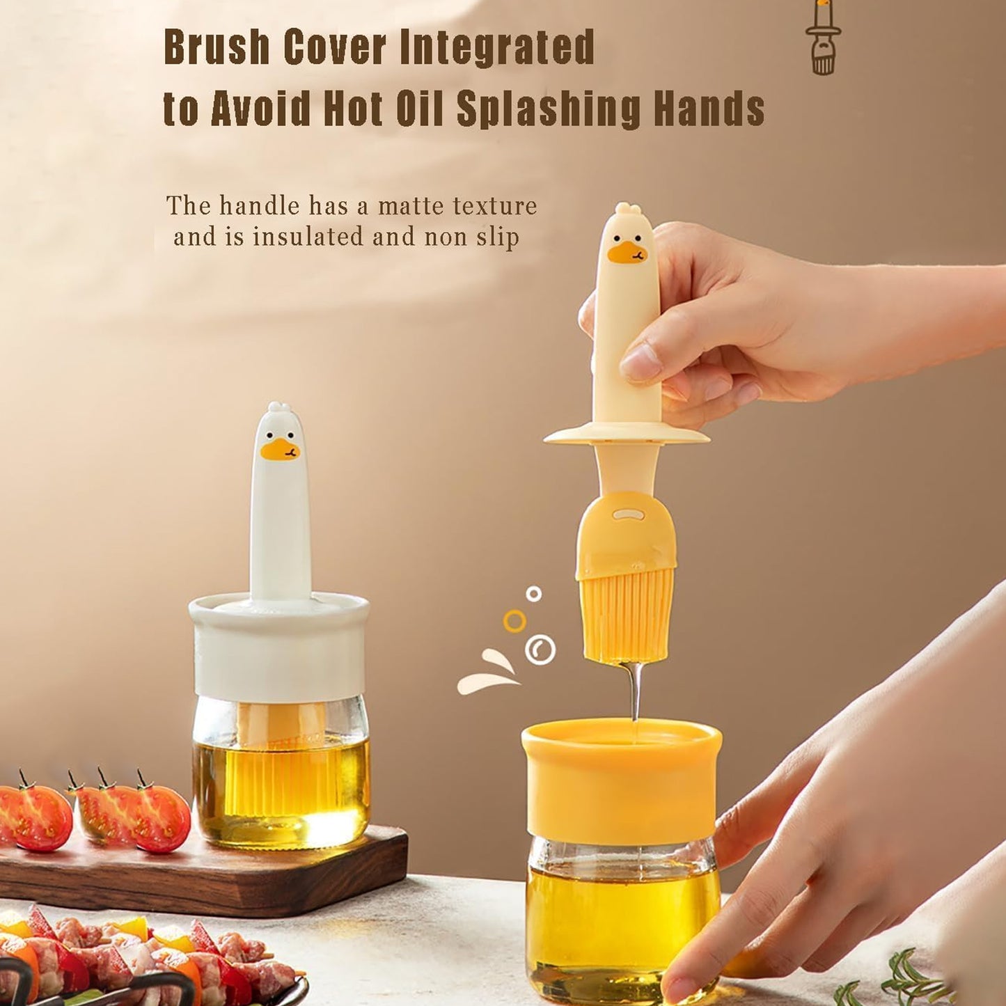 2 In 1 Oil Dispenser Bottle With Silicone Basting Brush (1 Set) - Happy Price - Image 5