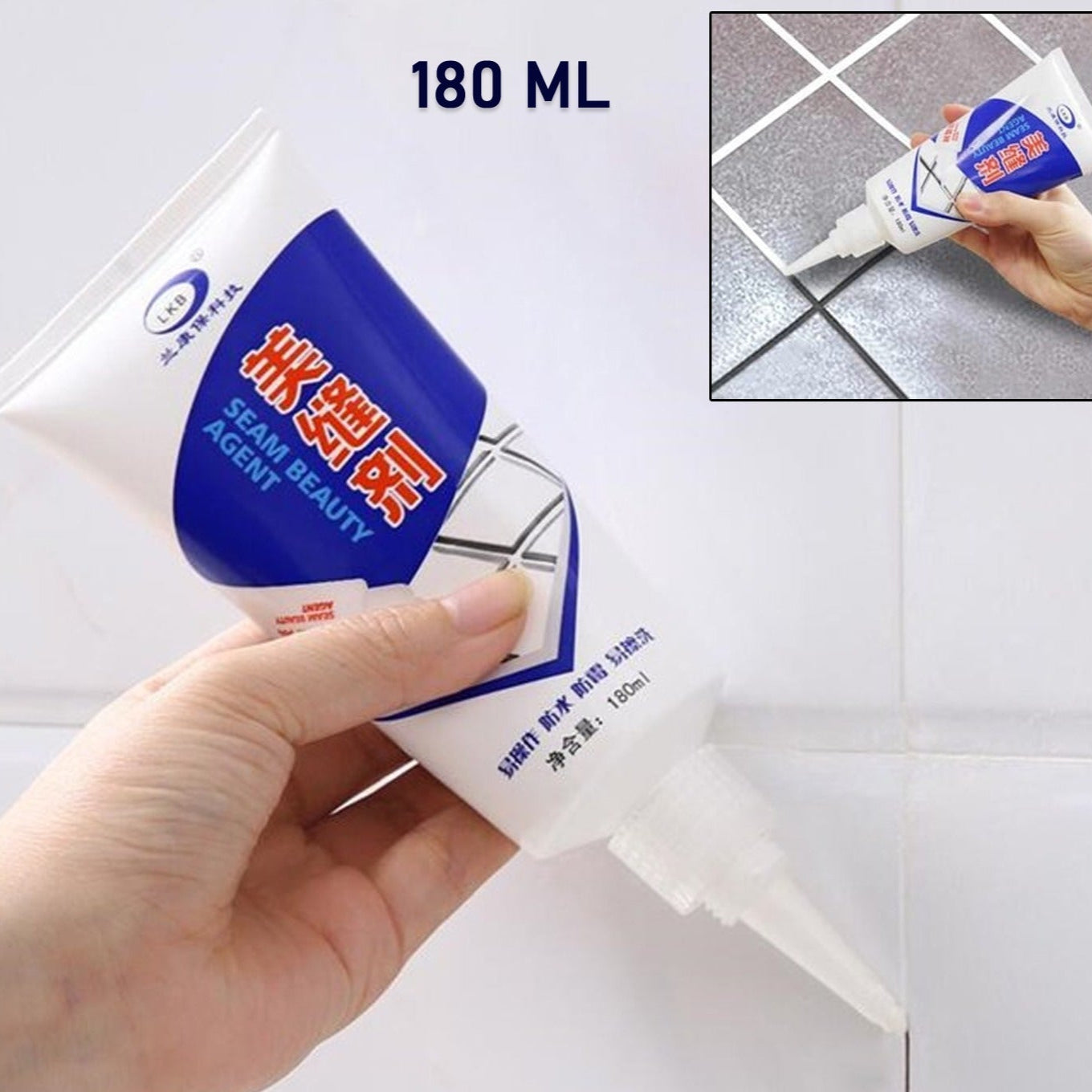 Waterproof Tile Gap Crack Grout Filler Water-resistant Silicone Sealant For Diy Home Sink Gaps Tiles Gaps Grouts Repair Filler Tube For Home Office Bathroom Toilets Kitchen (180 Ml) - Happy Price - Image 1