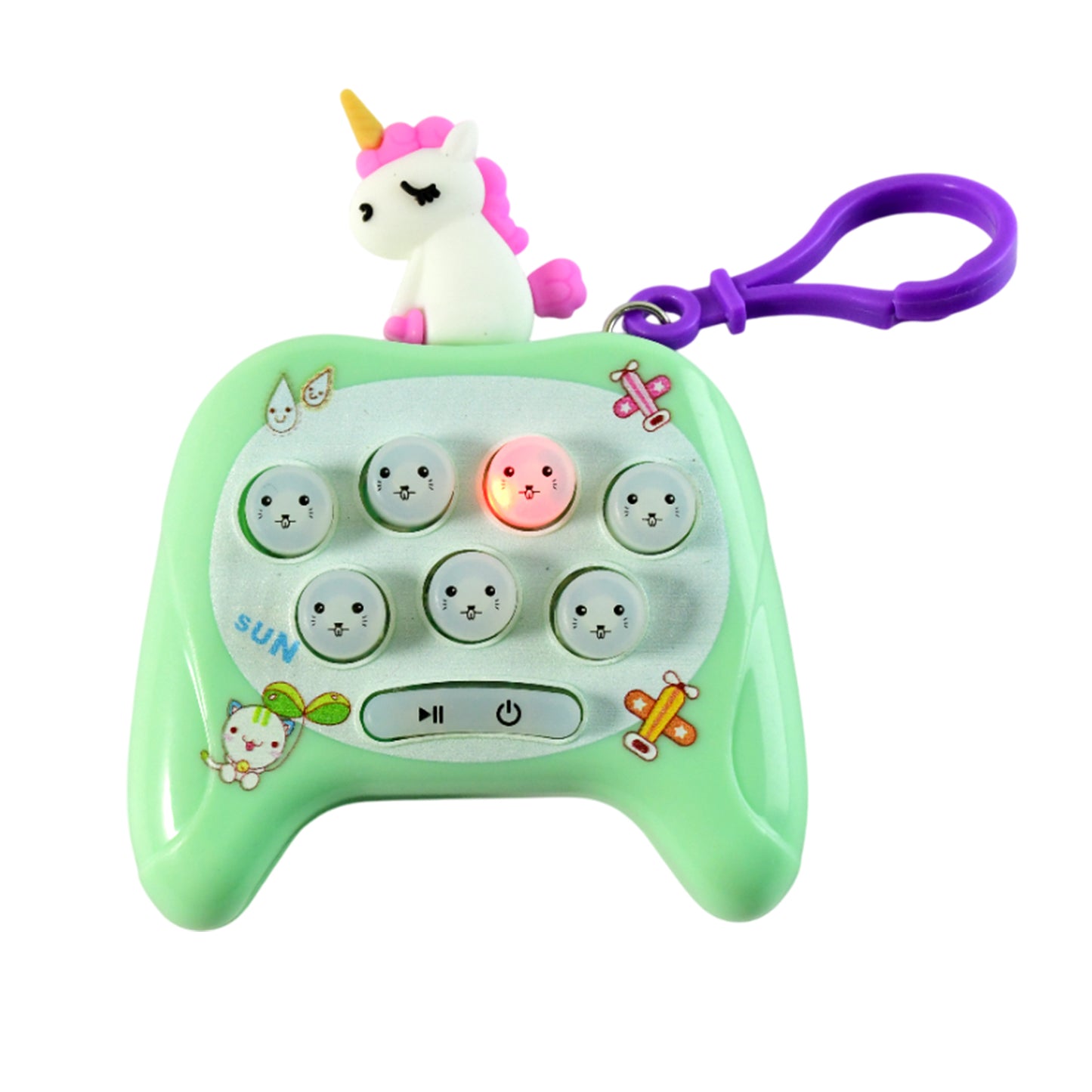 Unicorn Cartoon Bubble Popper Keychain Toy - 1 Pc - Happy Price - Image 4