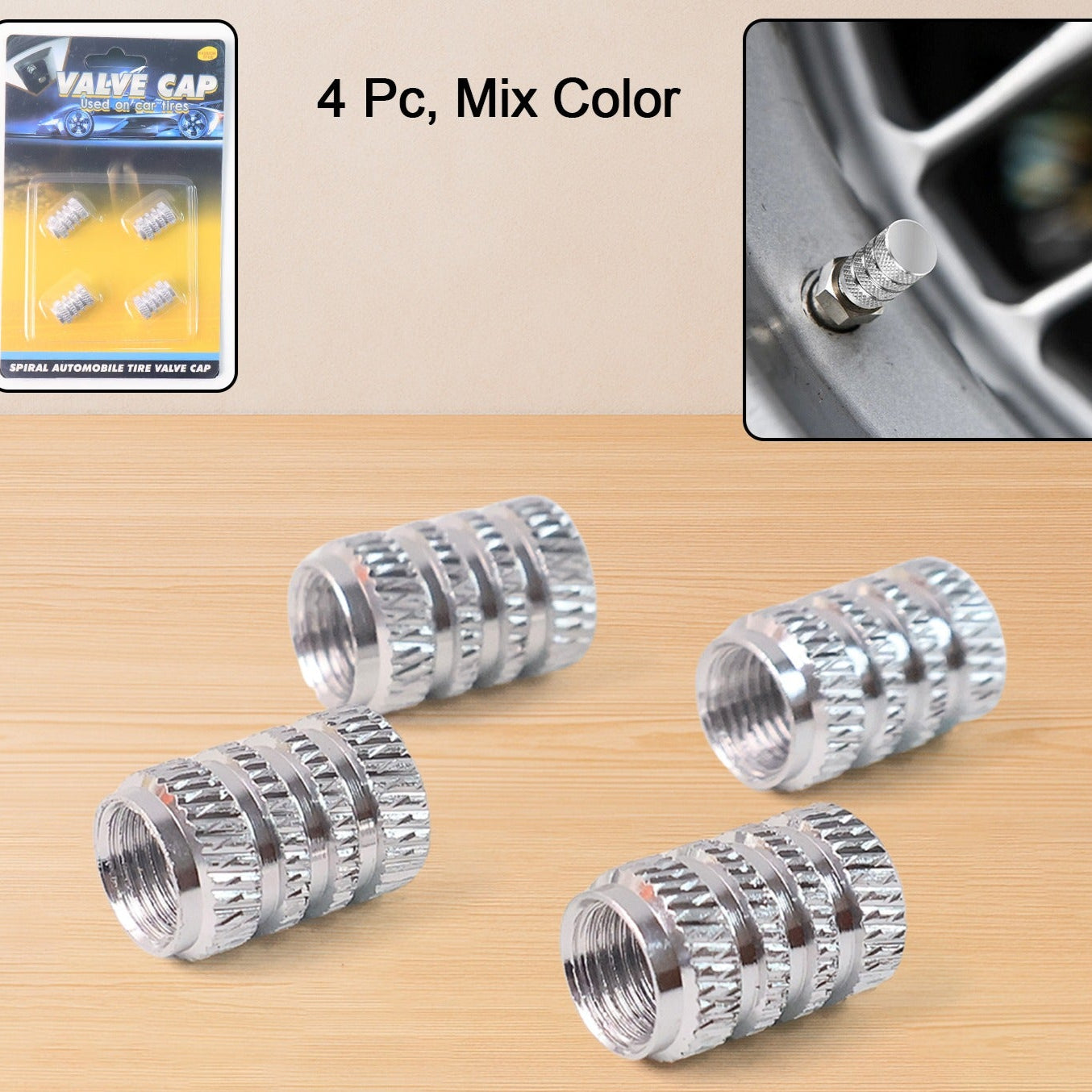 Tire Valve Stem Caps Fit For Genesis Cars. Air Valve Caps Suit For Most Car Truck Suv Wheel Accessories 4pcs Silver. - Happy Price - Image 1