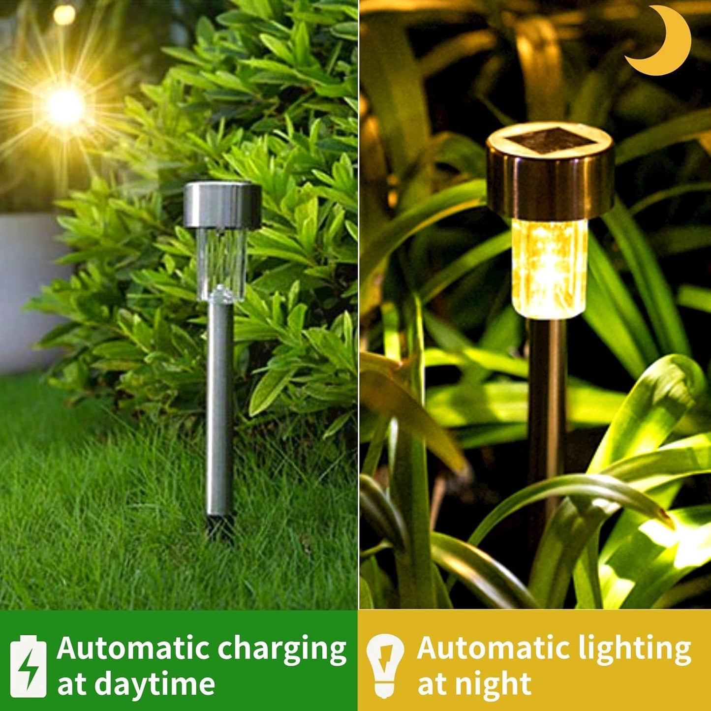 12 Pc Solar Garden Lights Set - Stainless Steel Outdoor Pathway Lamps - Happy Price - Image 4