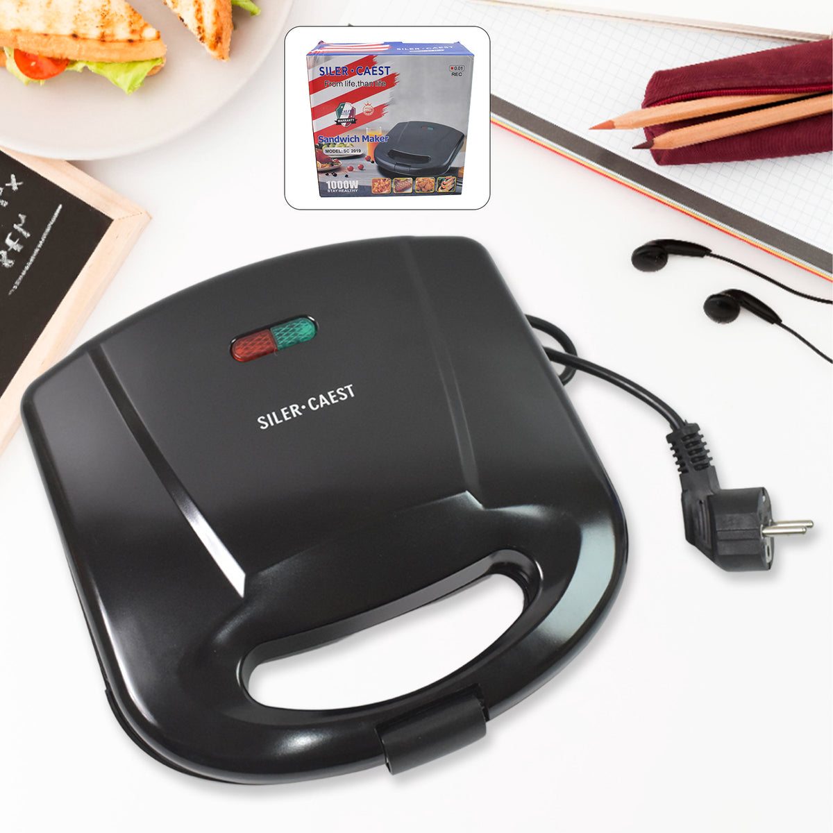 Sandwich Maker Makes Sandwich Non-stick Plates Easy To Use With Indicator Lights - Happy Price - Image 2