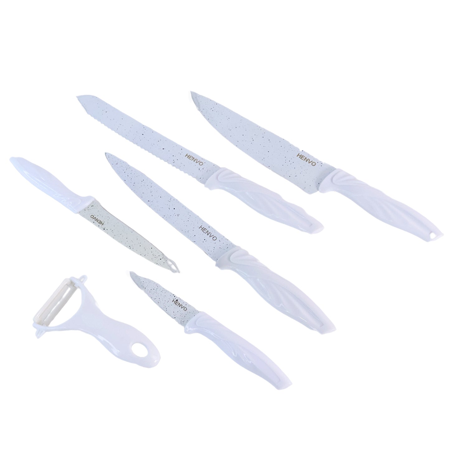 Marble Coated Stainless Steel Kitchen Knife Set (6 Pc) - Happy Price - Image 3