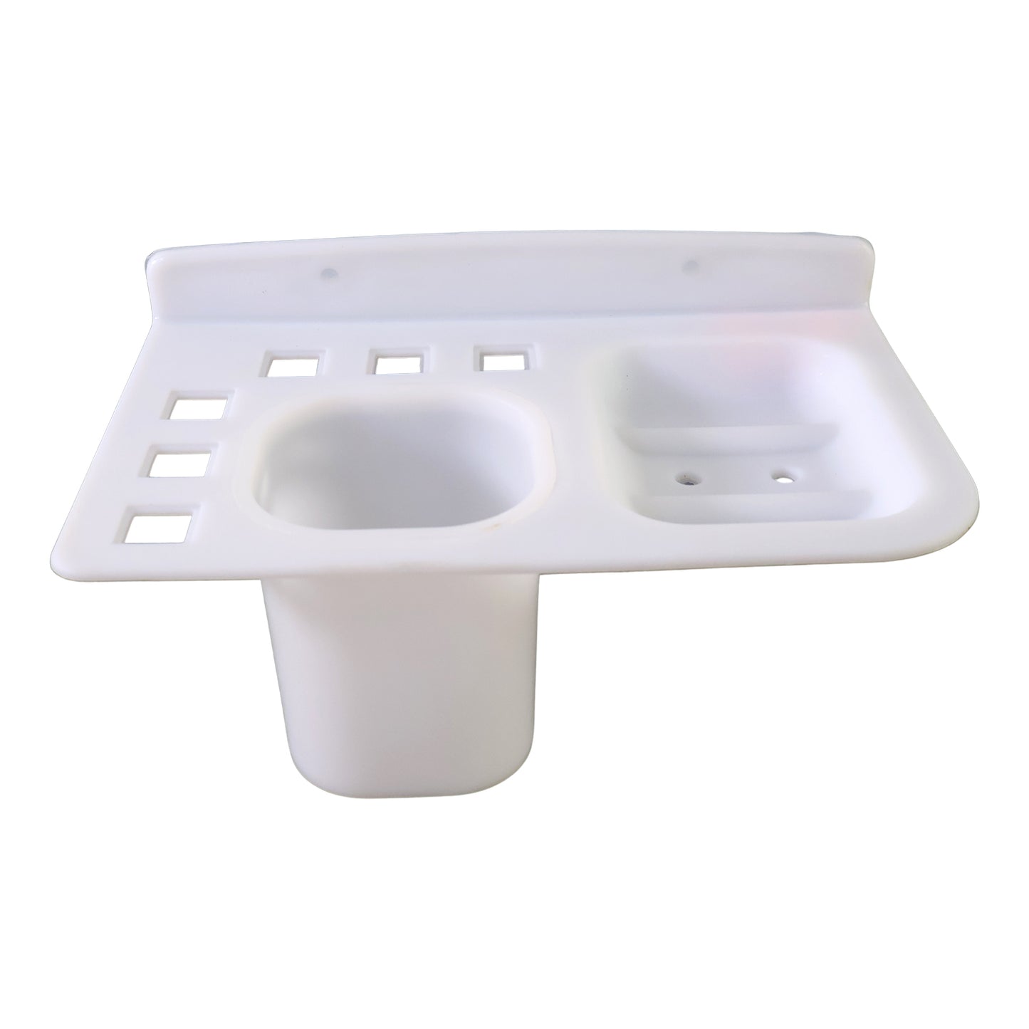 3in1 Wall Mounted Multi-compartment Toothbrush Soap Holder With Cup (1 Pc) - Happy Price - Image 2