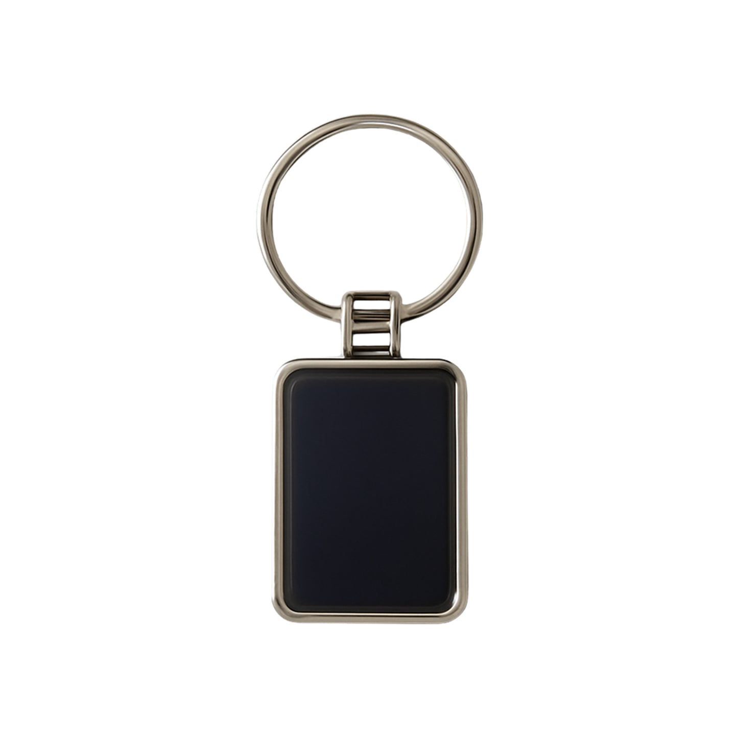Premium Rectangular Black Silver Metal Keychain (1 Pc) - Happy Price - Image 2