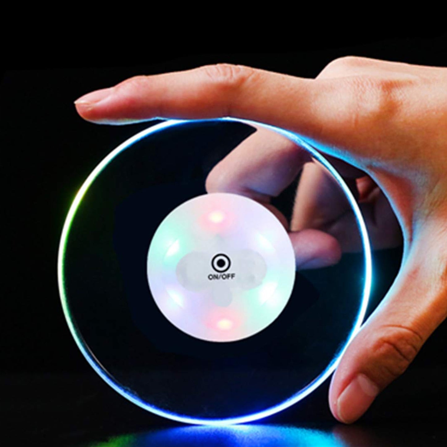 Colorful Led Cocktail Coaster Round Ultra-thin Led Drink Coaster (1 Pc) - Happy Price - Image 5