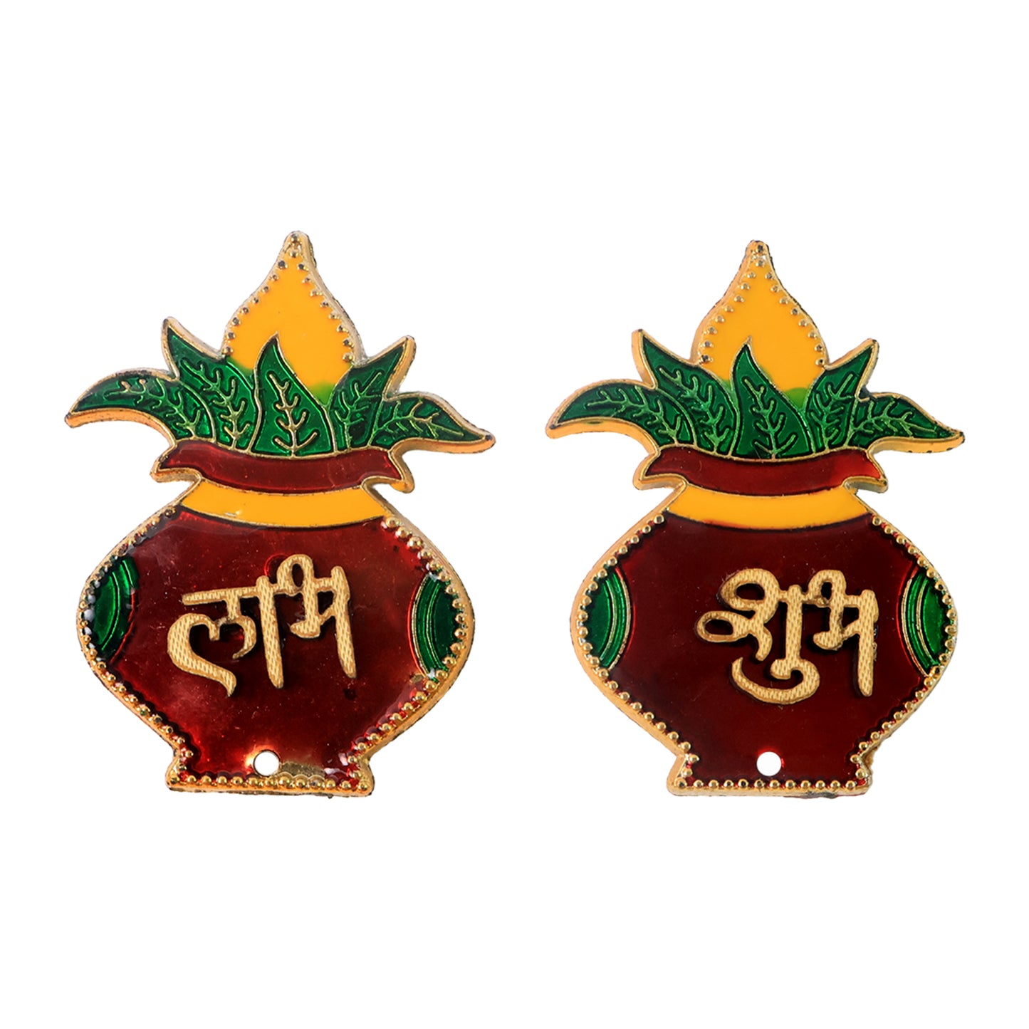 Set of 2 Shubh Labh Kalash Wall Hangings for Home & Temple Decor - Happy Price - Image 2
