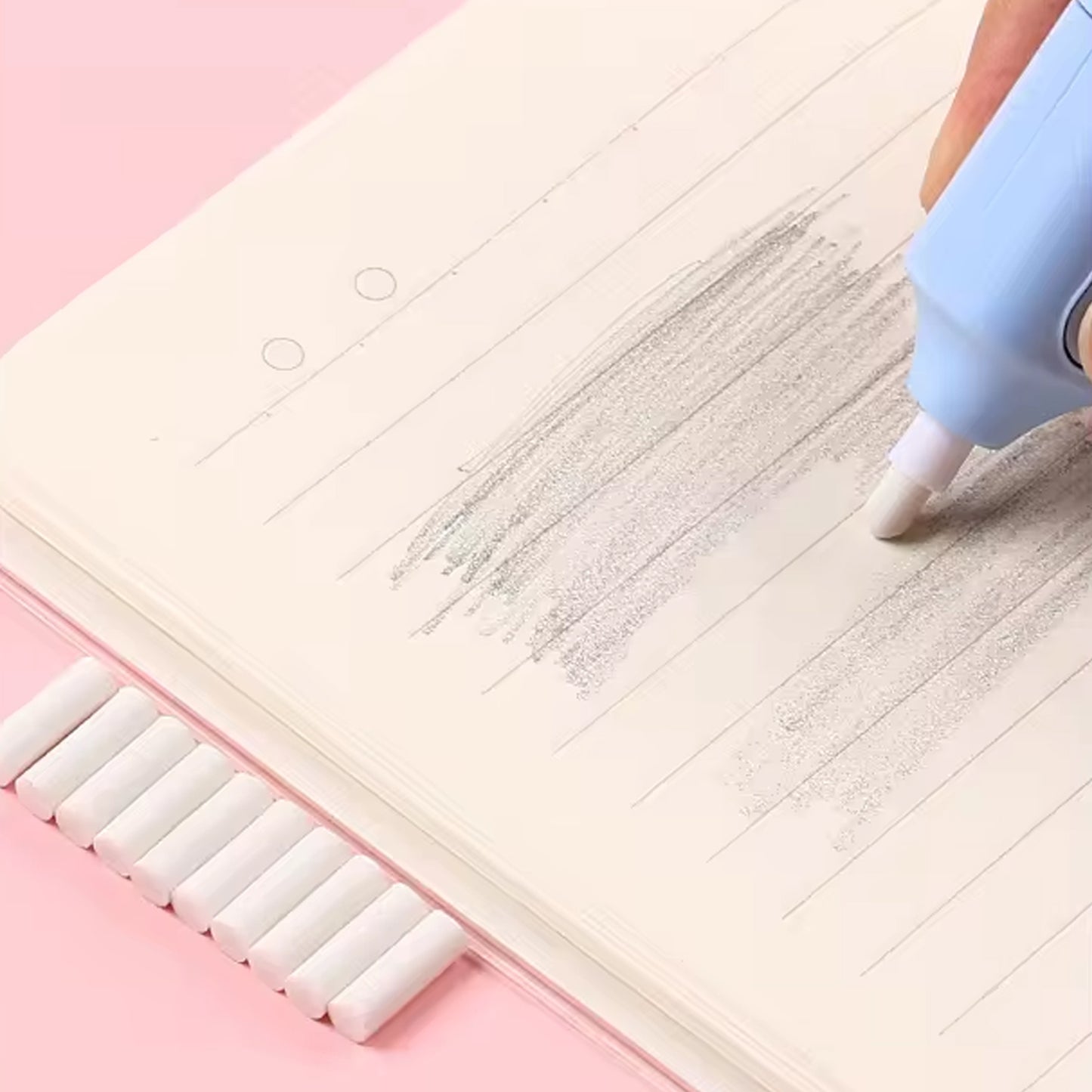 Electric Eraser Kit Automatic Pencil Eraser Battery Operated With 10 Eraser Refills Suitable For Use With Graphite Pencils Drawing Painting Sketching Drafting Supplies Stationery Child Gifts (Battery Not Included) - Happy Price - Image 7