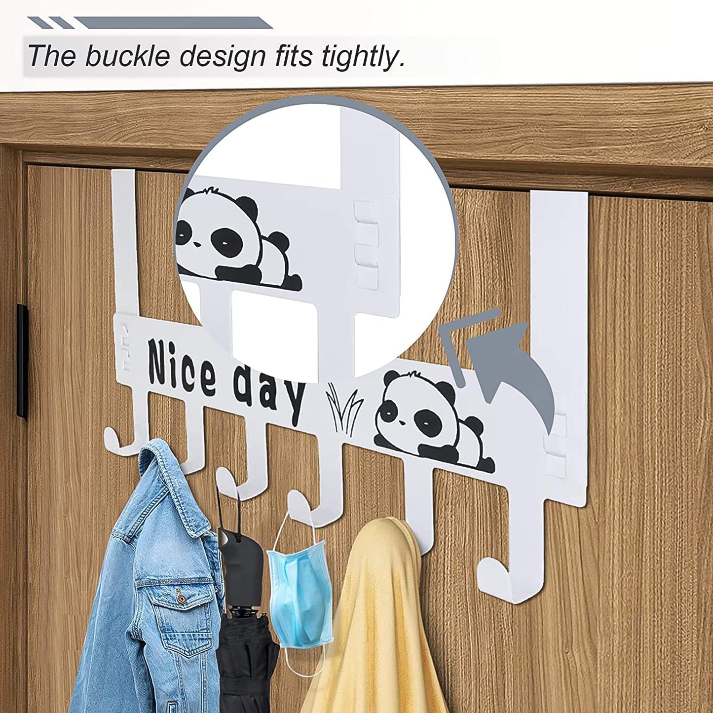 Heavy-duty Carbon Steel Door Hook Hanger Rack (1 Pc 6 Hook White) - Happy Price - Image 2