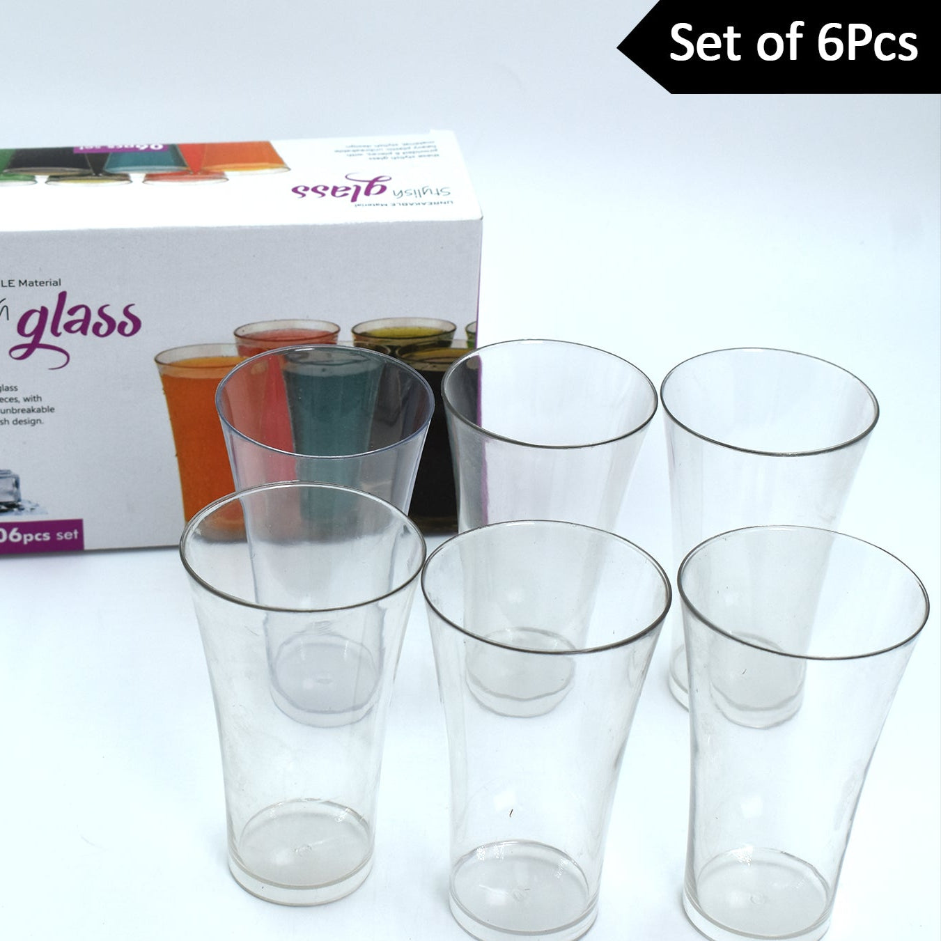Drinking Glass Juice Glass Water Glass Set Of 6 Transparent Glass - Happy Price - Image 1