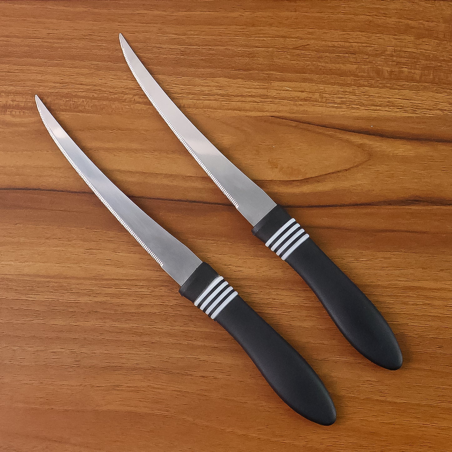 Premium Curved Serrated Stainless Steel Kitchen Knife Set (Mix Color 2 Pc) - Happy Price - Image 4