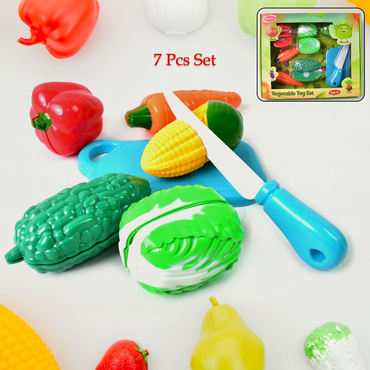 Realistic Slice-able Fruits And Vegetables Cut In 2 Part Play Toy Set - Happy Price - Image 2