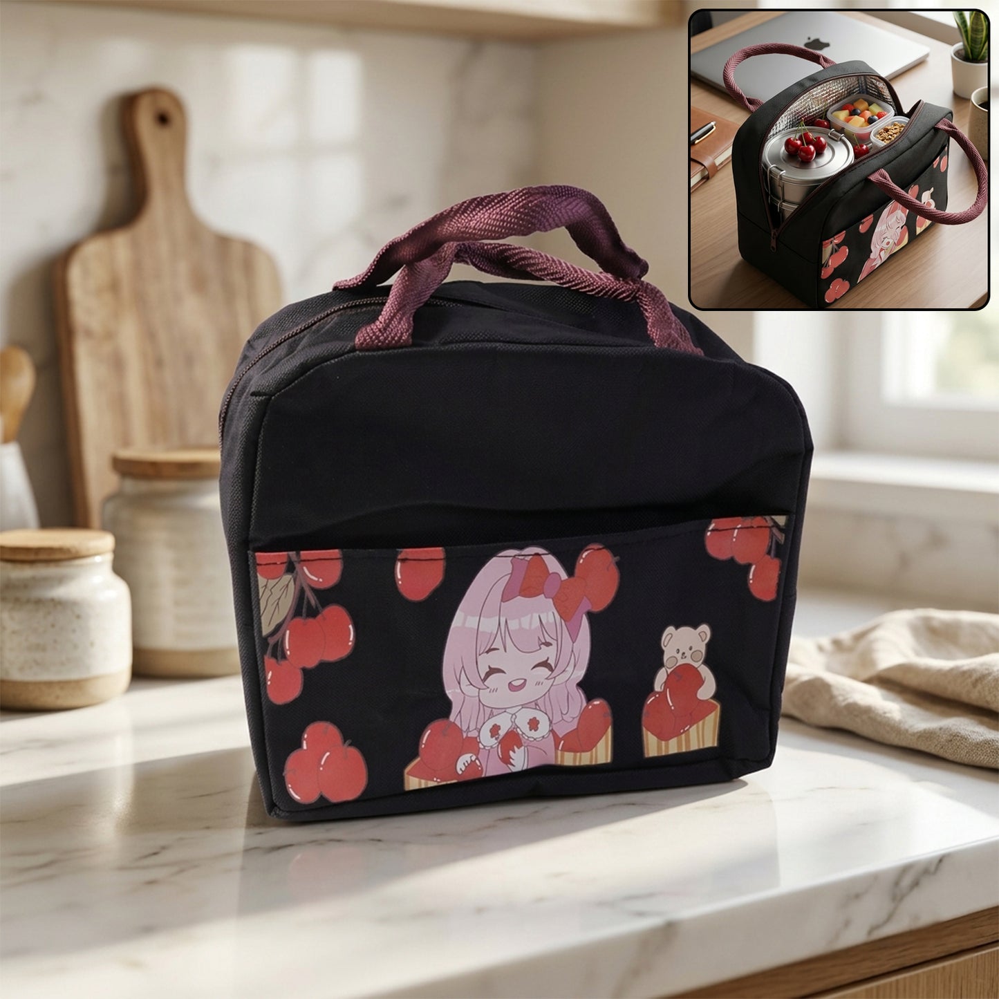 Insulated Lunch Bag - Portable & Stylish for School/Work (1 Pc) - Happy Price - Image 2