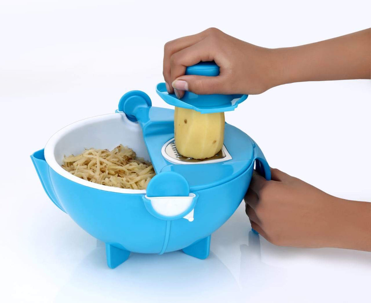 Multifunctional Vegetable Fruits Cutter Shredder With Rotating Drain Basket - Happy Price - Image 3