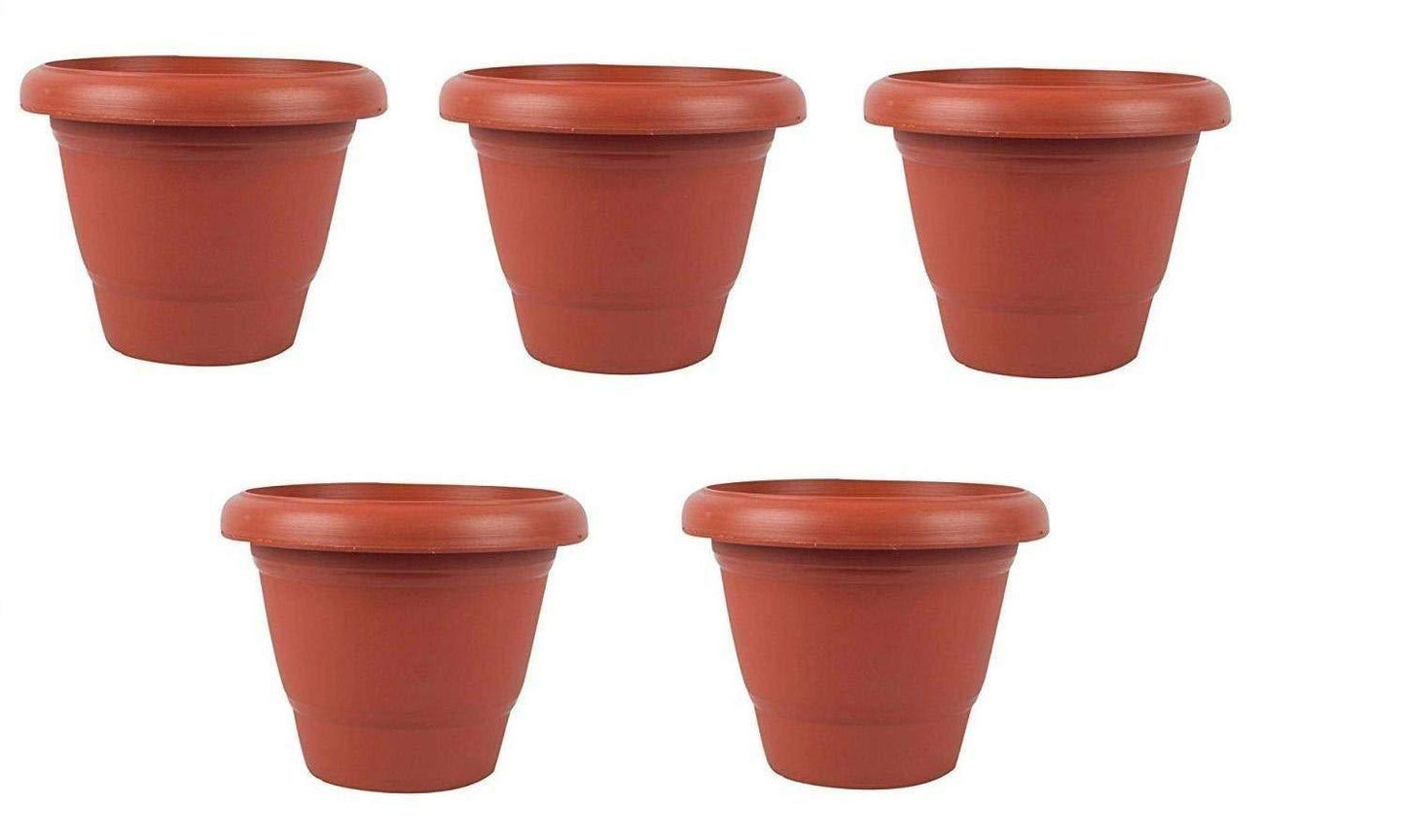Heavy Duty Plastic Planter Pot for Garden - 10 Inch, Brown, 1 Pc - Great Price - Image 3