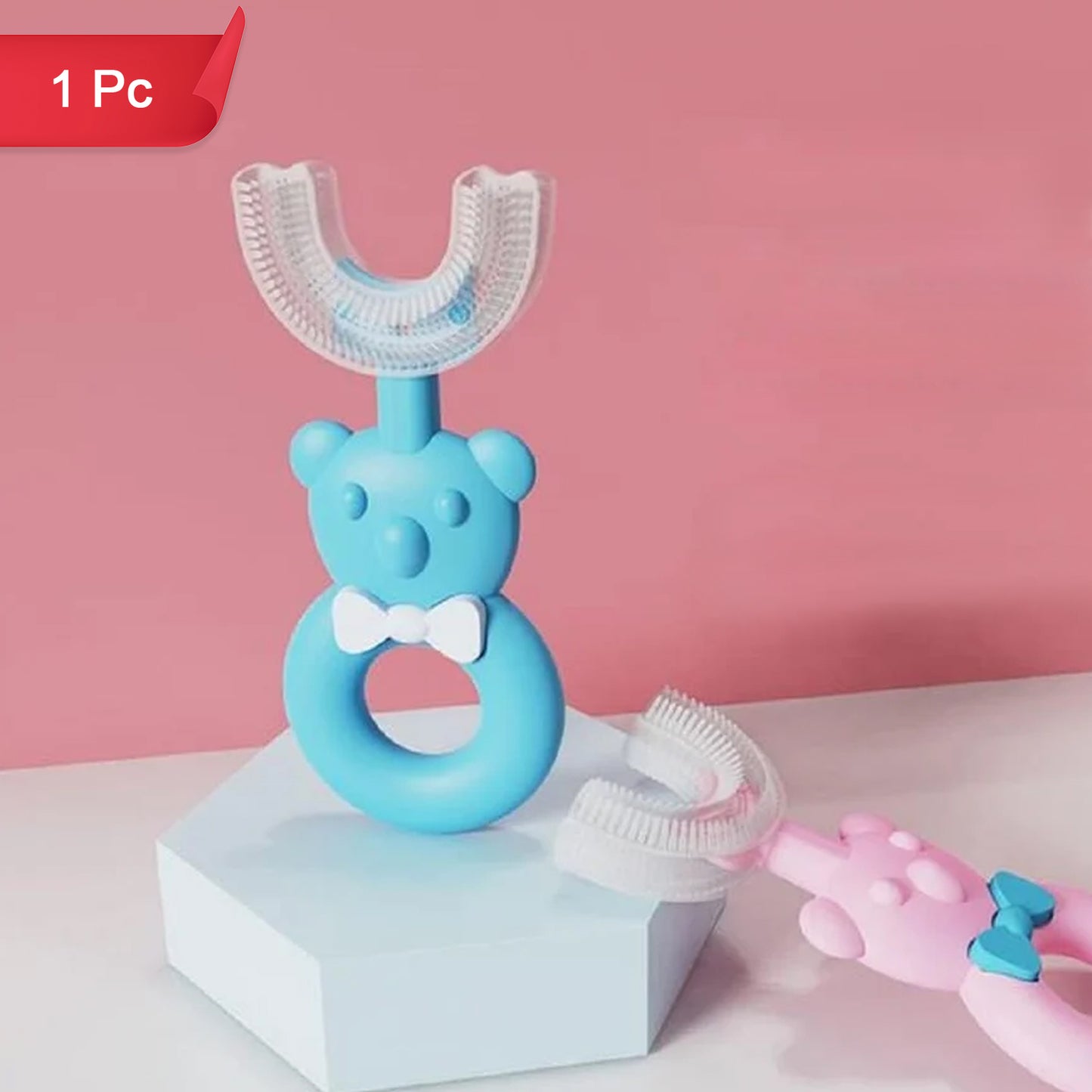 Baby Bear U-shaped Toothbrush Silicone Brush Head (1 Pc) - Happy Price - Image 2