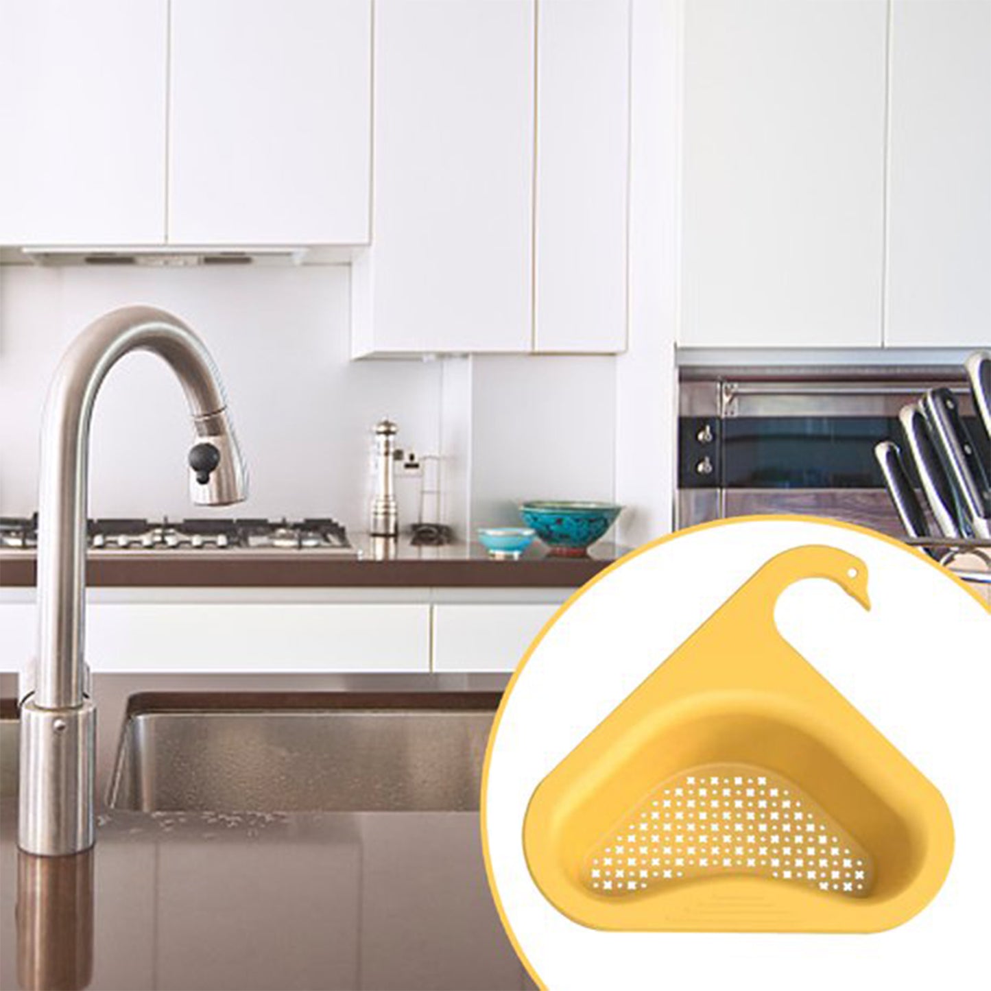 Kitchen Sink Strainer Basket for Draining Food Waste & Storing Sponges - Happy Price - Image 5