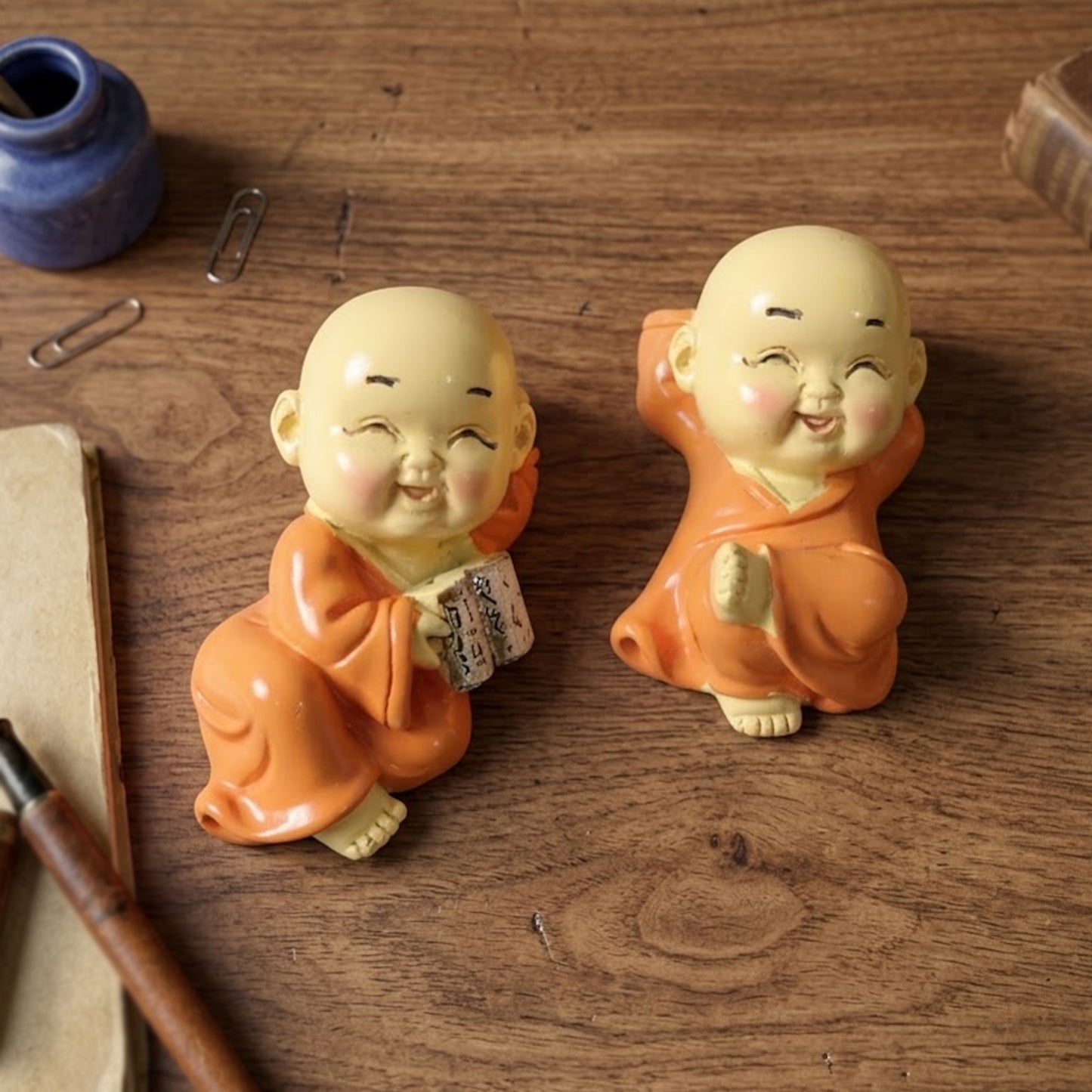 Set of 8 Mini Buddha Monk Figurines for Car, Home & Office Decor - Great Price - Image 2