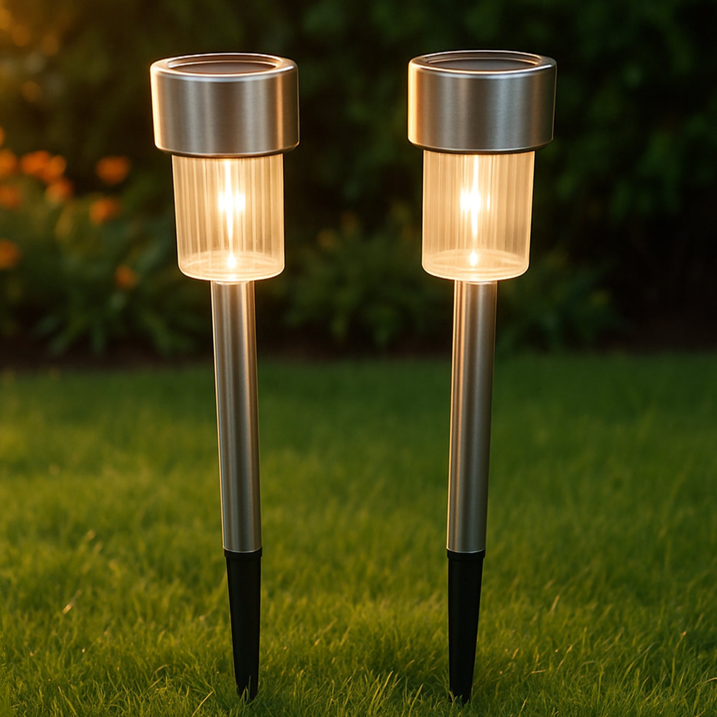 Solar-powered Stainless Steel Garden Pathway Lights 31x4 Cm (2 Pc) - Happy Price - Image 6