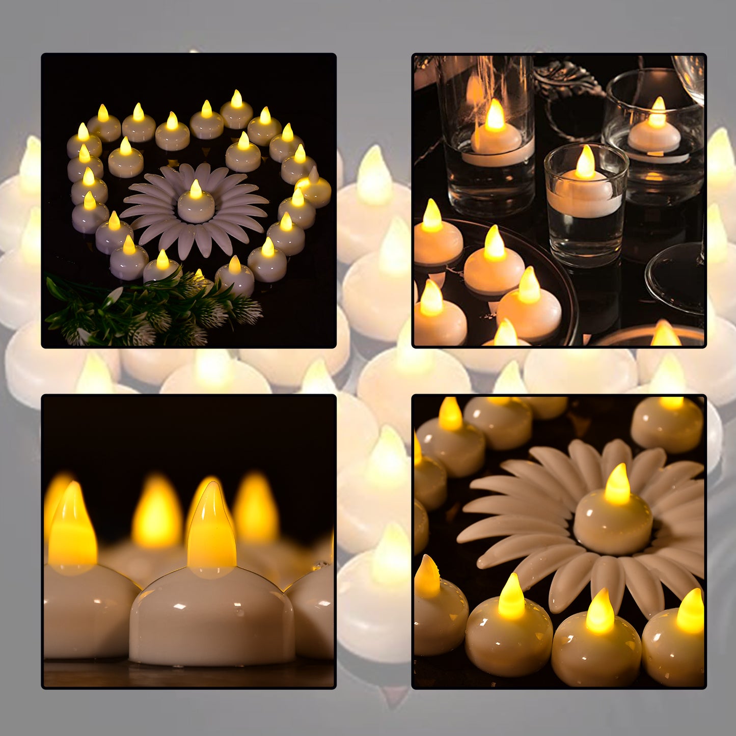 Set Of 12 Flameless Floating Candles Battery Operated Tea Lights Tealight Candle - Decorative Wedding. - Happy Price - Image 4
