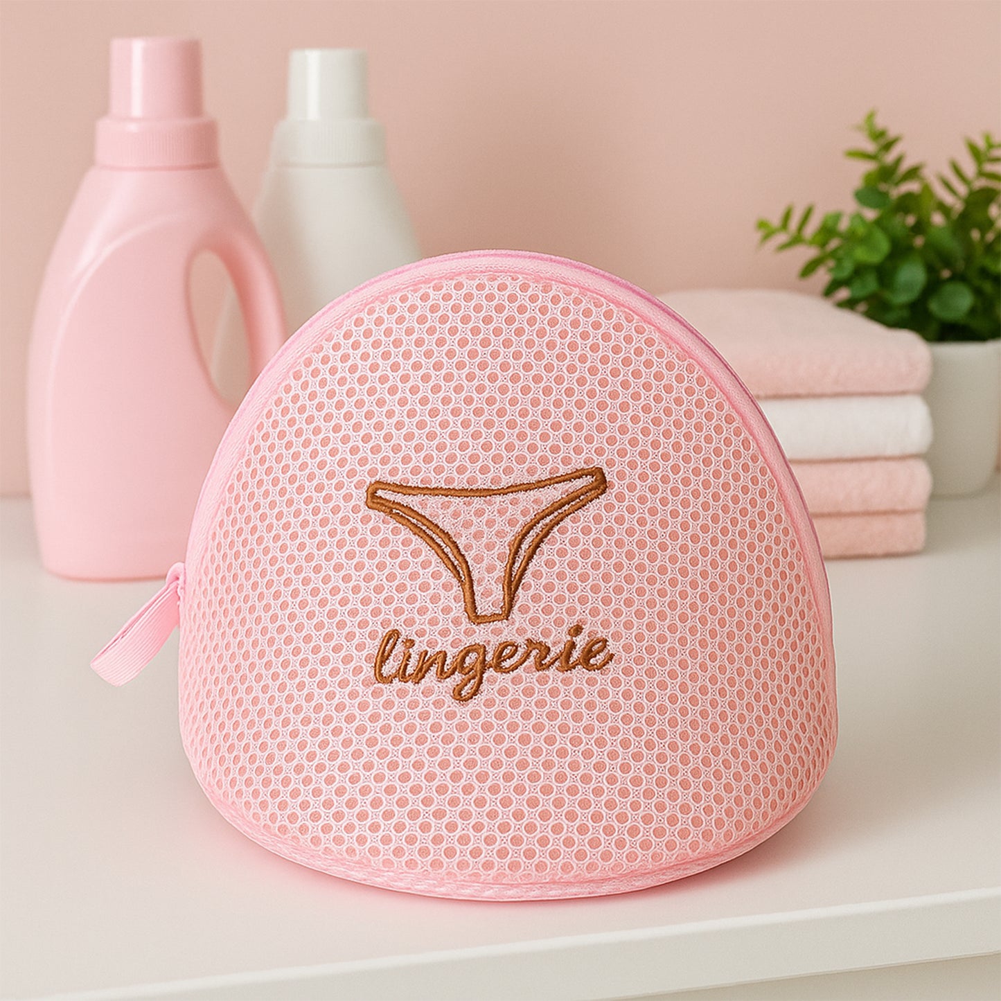 Dome Shape Lingerie Wash Bag with Zip Closure - 1 Pc - Happy Price - Image 7