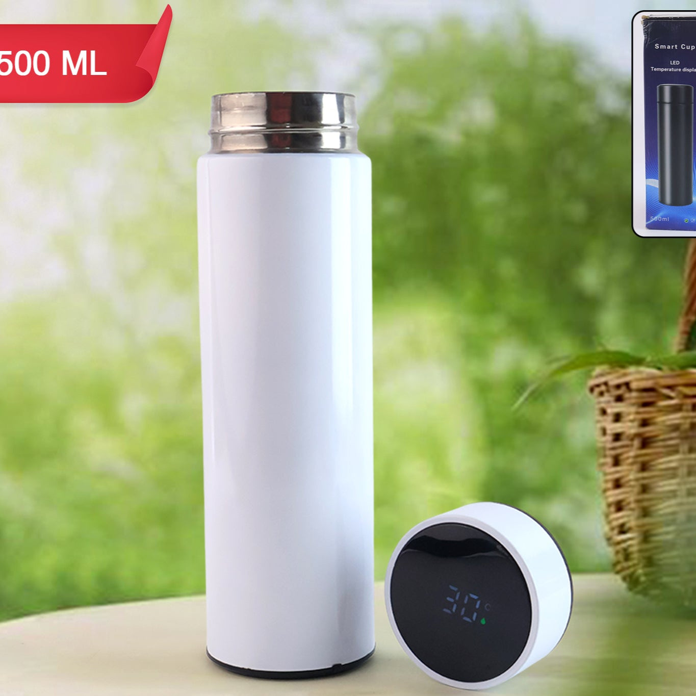 White Vacuum Insulated Water Bottle (1 Pc 500ml) - Happy Price - Image 1