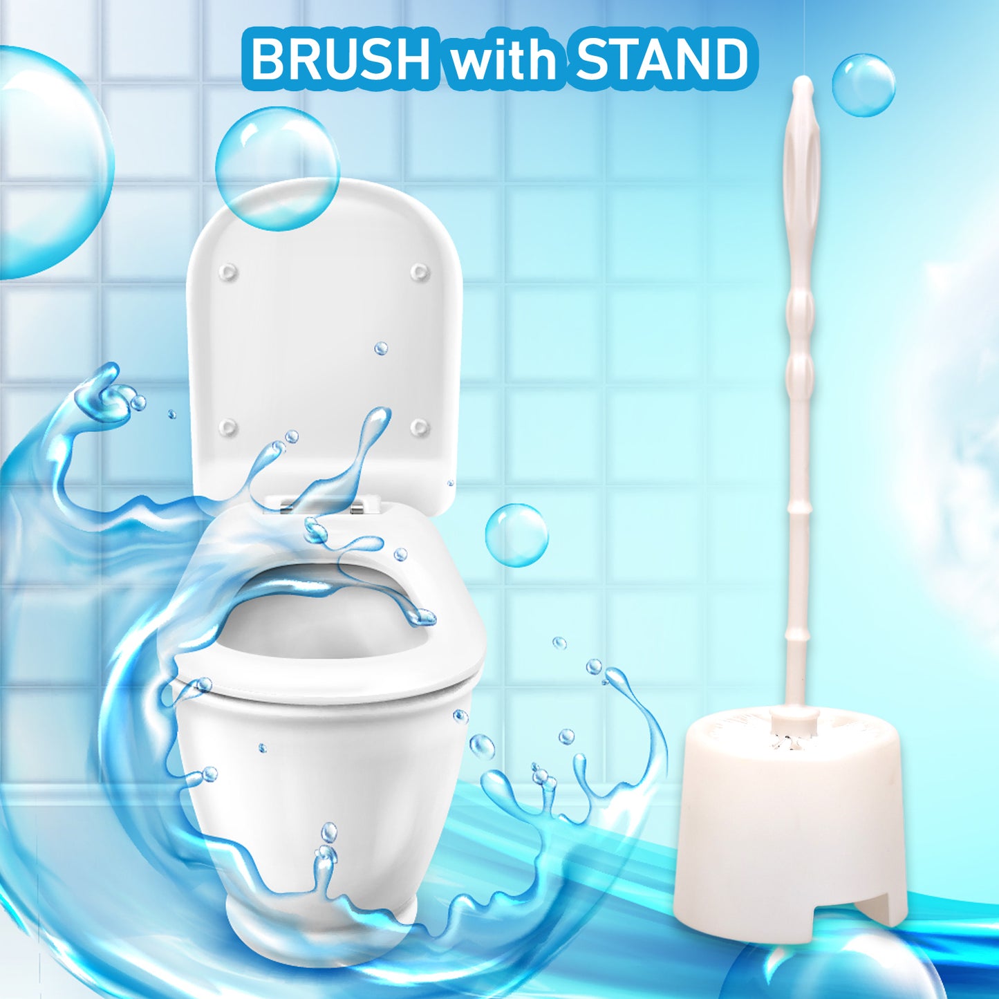 Toilet Cleaning Brush with Holder for Indian & Western Toilets - Happy Price - Image 4