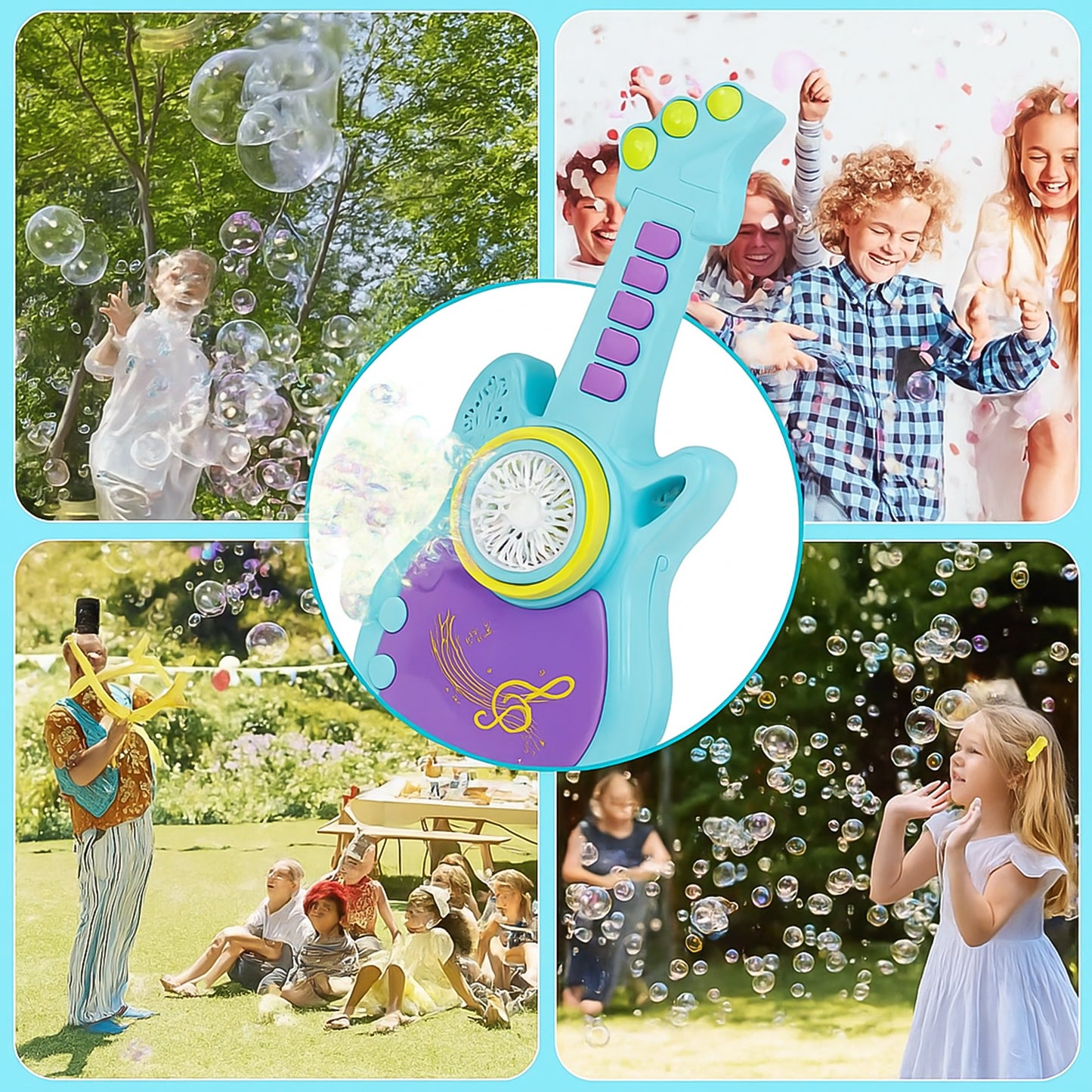 Automatic Guitar-Shaped Bubble Machine Set for Kids - Battery Operated Fun Toy - Happy Price - Image 5