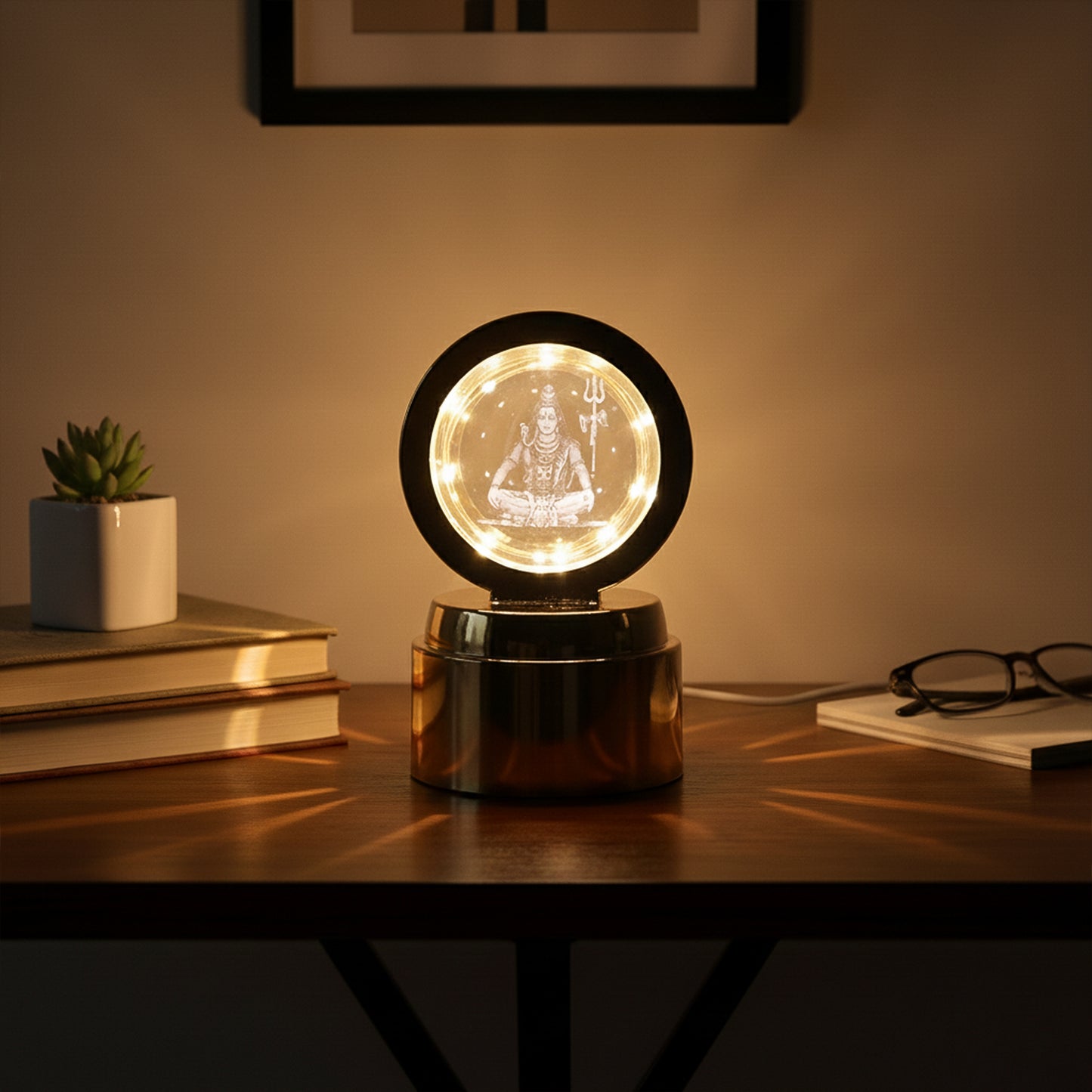 Mahadev 3D Crystal Ball Rotating Night Light (1 Pc) - Great Price - Image 5