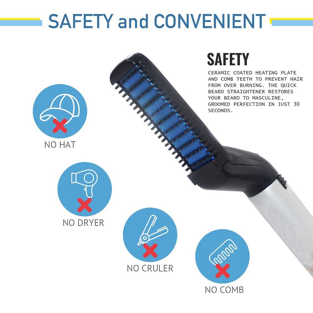 Mens Beard And Hair Curling Straightener (Modelling Comb) - Happy Price - Image 3